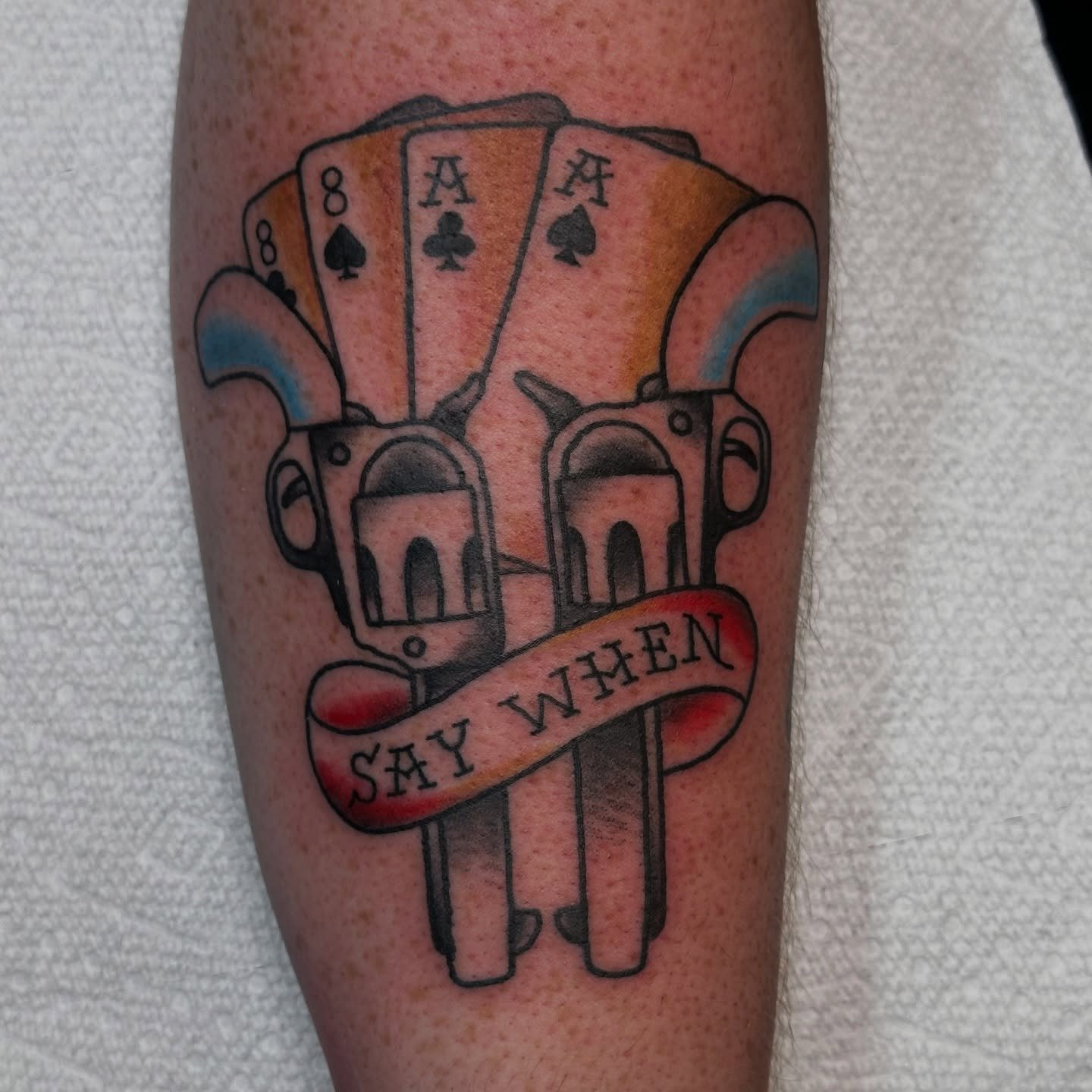 For the outlaws by @shanemccormicktattoos 
Looking for your next tattoo? Say when! ☎️ (318)562-3021 #imyourhuckleberry