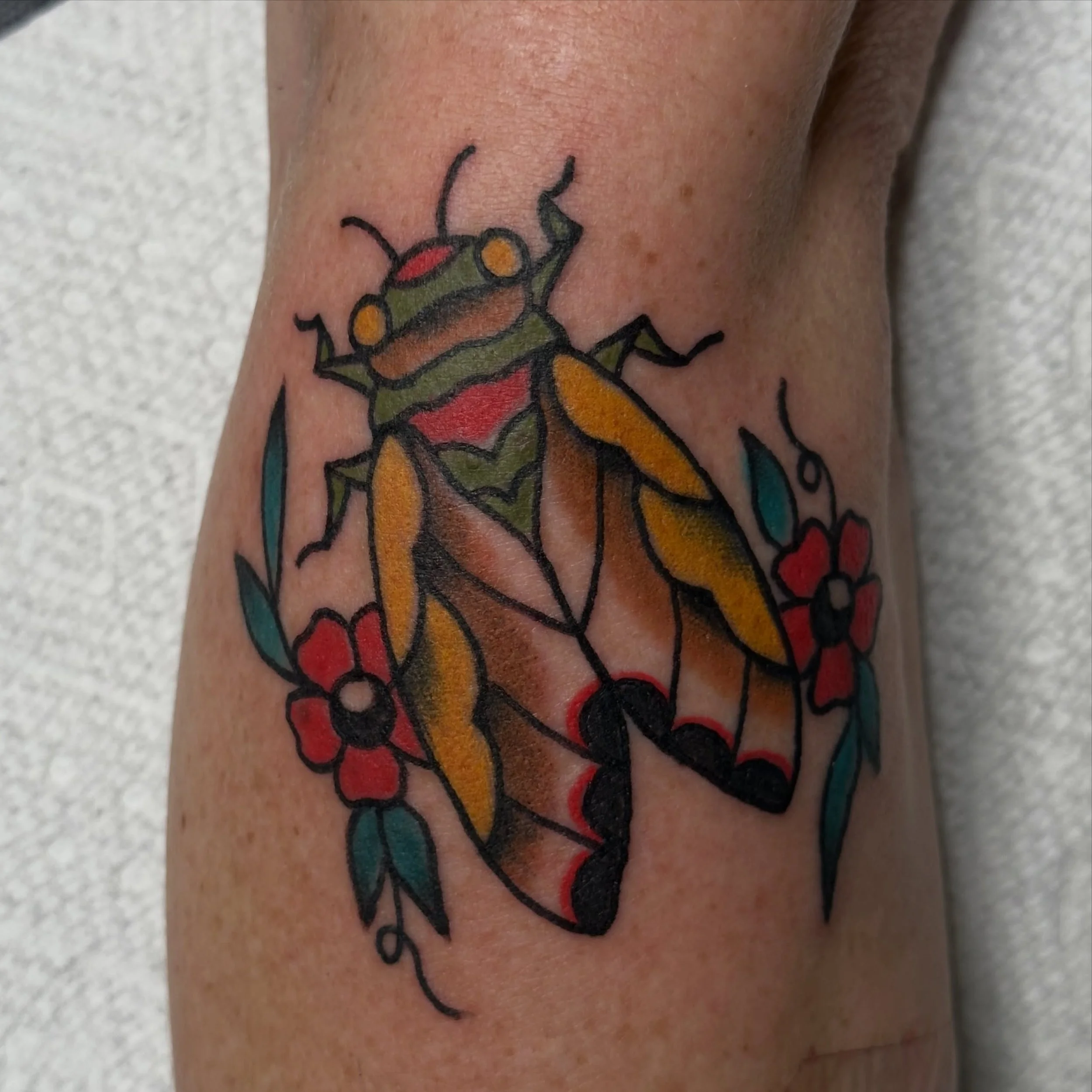 You know summer is coming when the cicadas are out! Here&rsquo;s one by @shanemccormicktattoos Come see us, we are here 12-8PM daily (318)562-3021