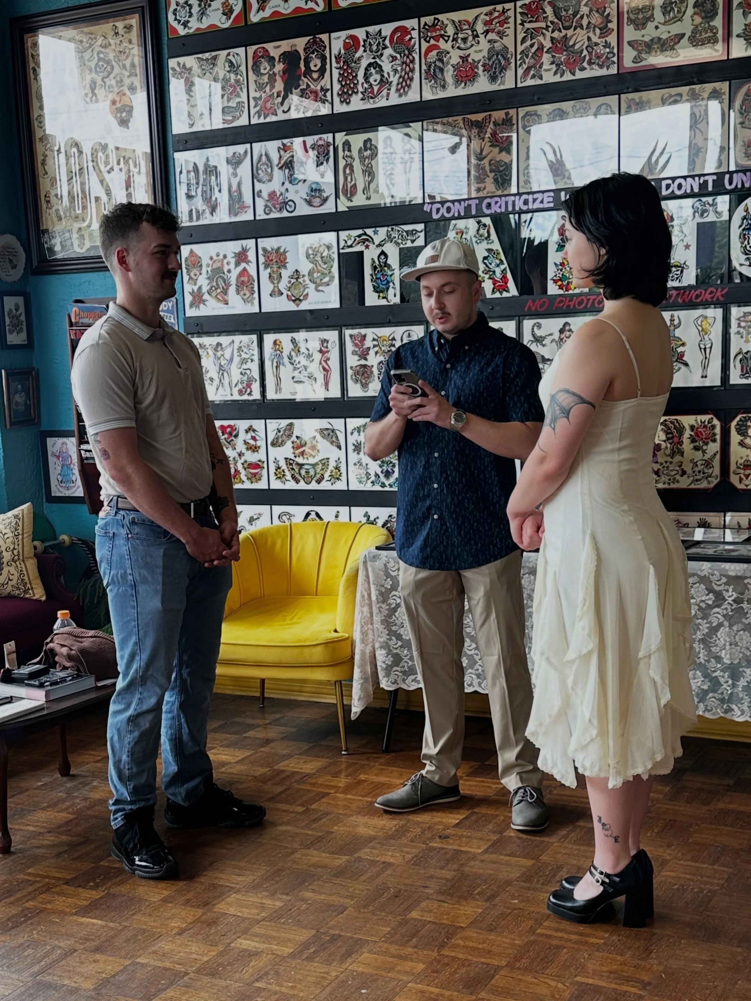 We had a little wedding ceremony at the shop the other day for some of our favorites! Congratulations @ghost._.rider_______ and @detdevin 🎉