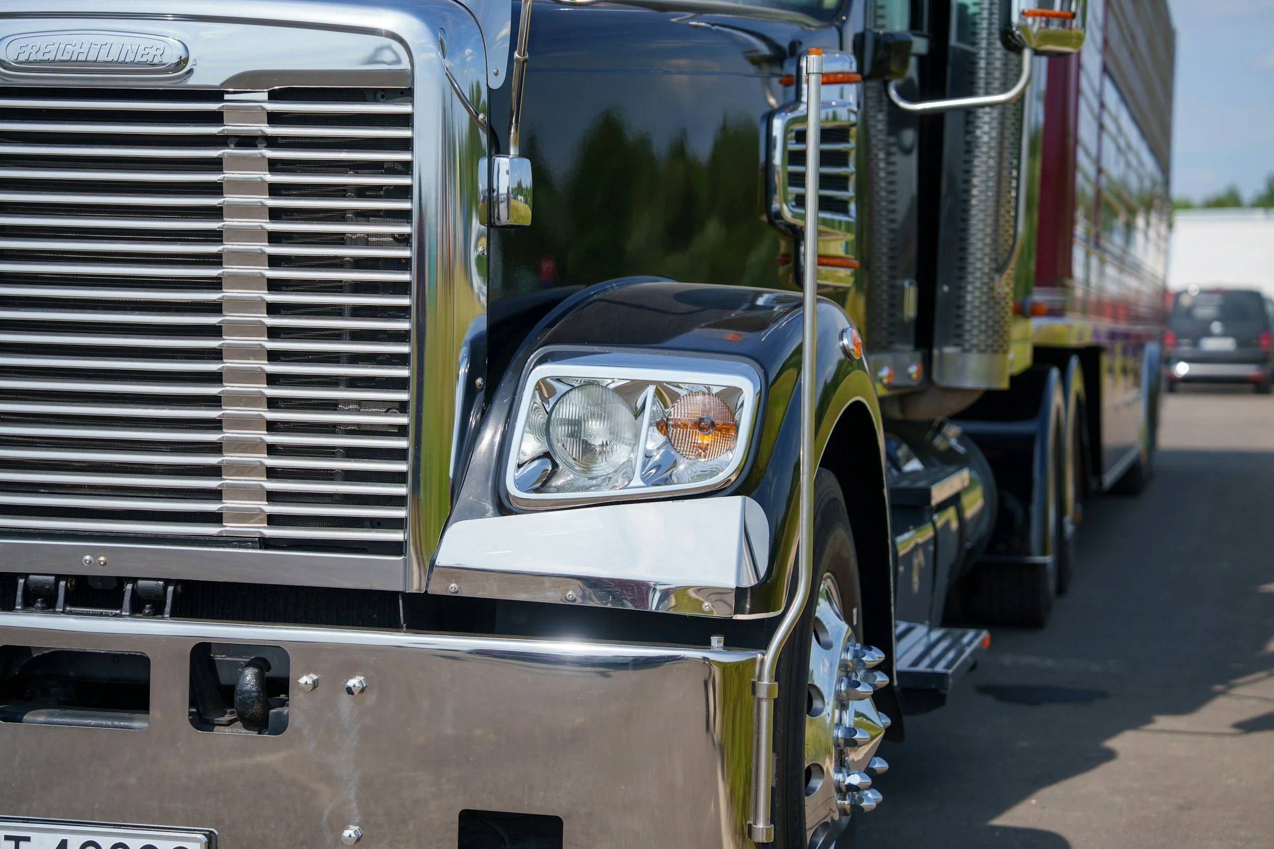 front of a semi