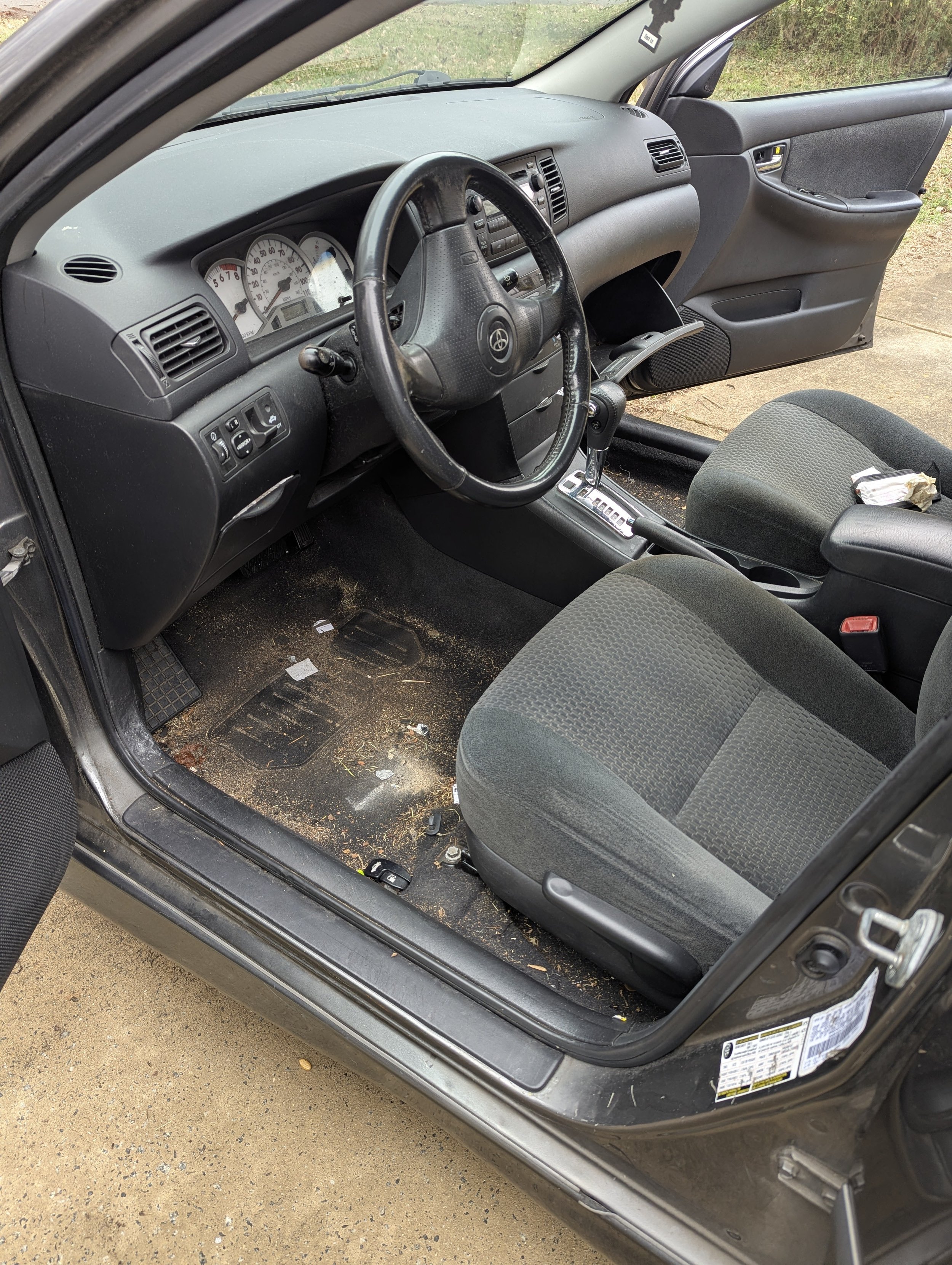 Dirty car interior