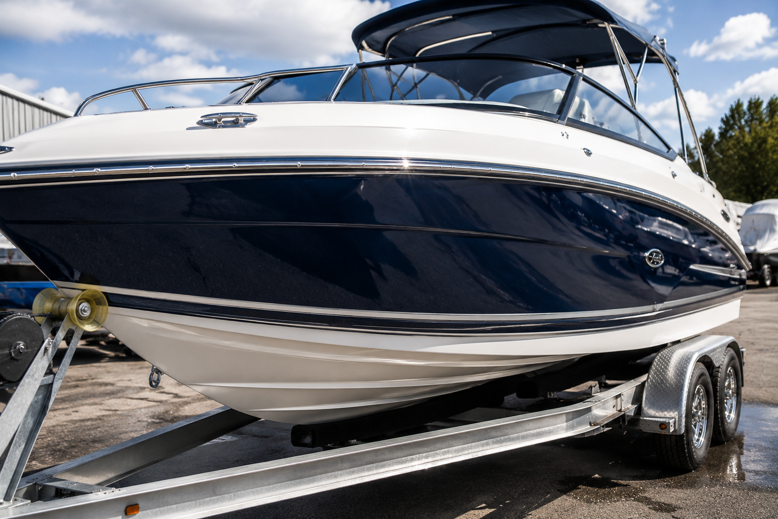 Clean boat on a trailer