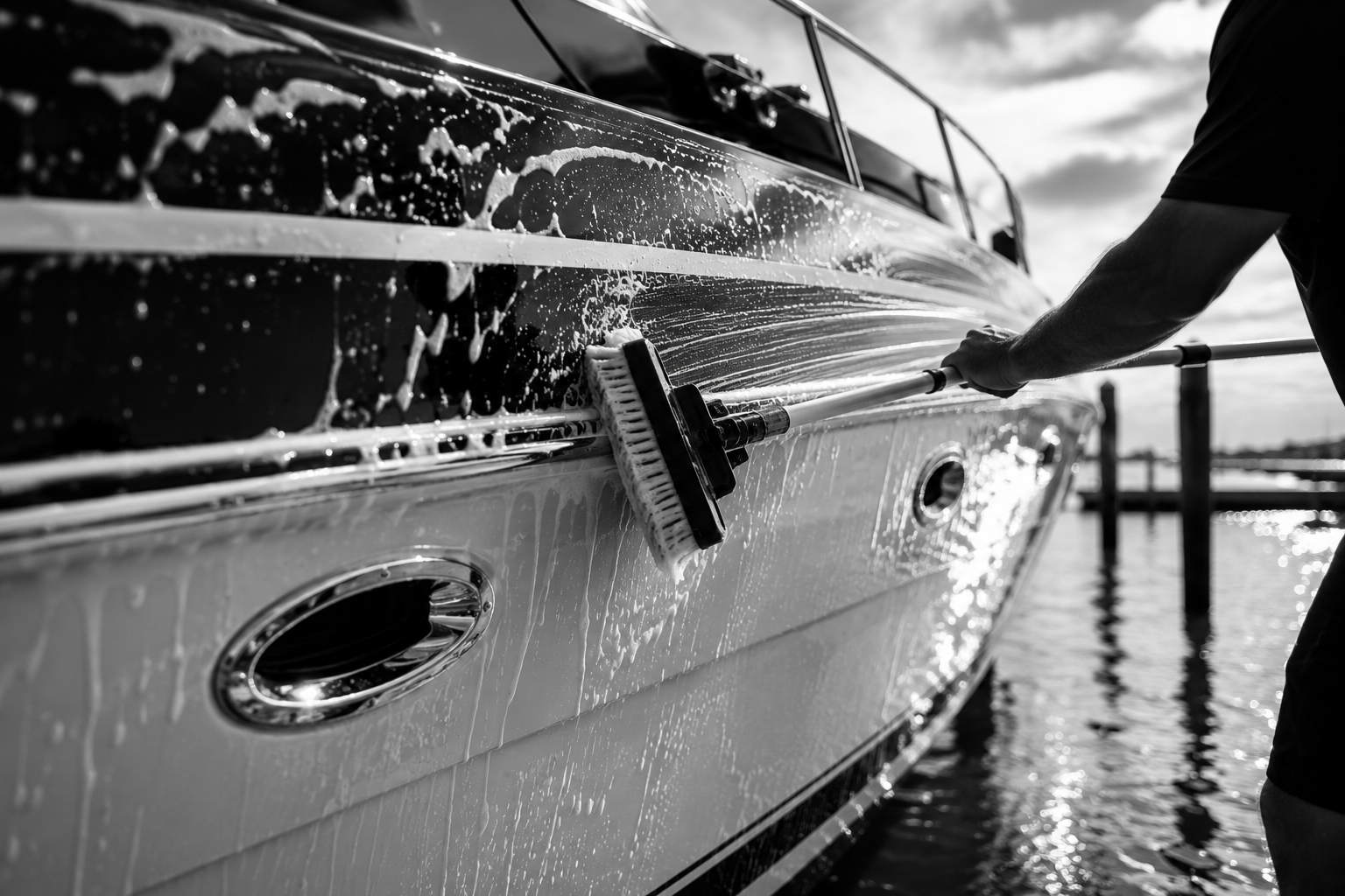 boat being washed
