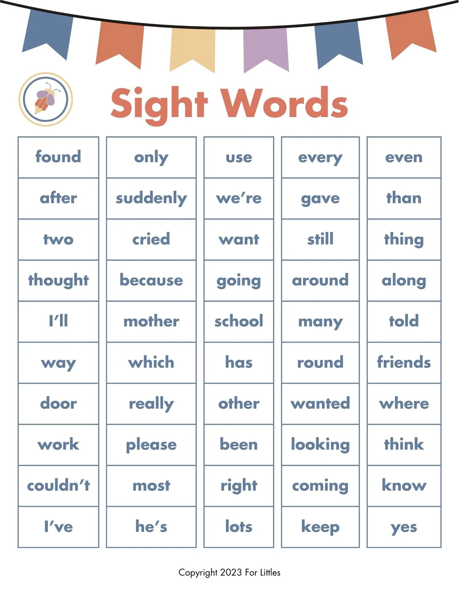 Empower young readers with our collection of sight words. These high ...