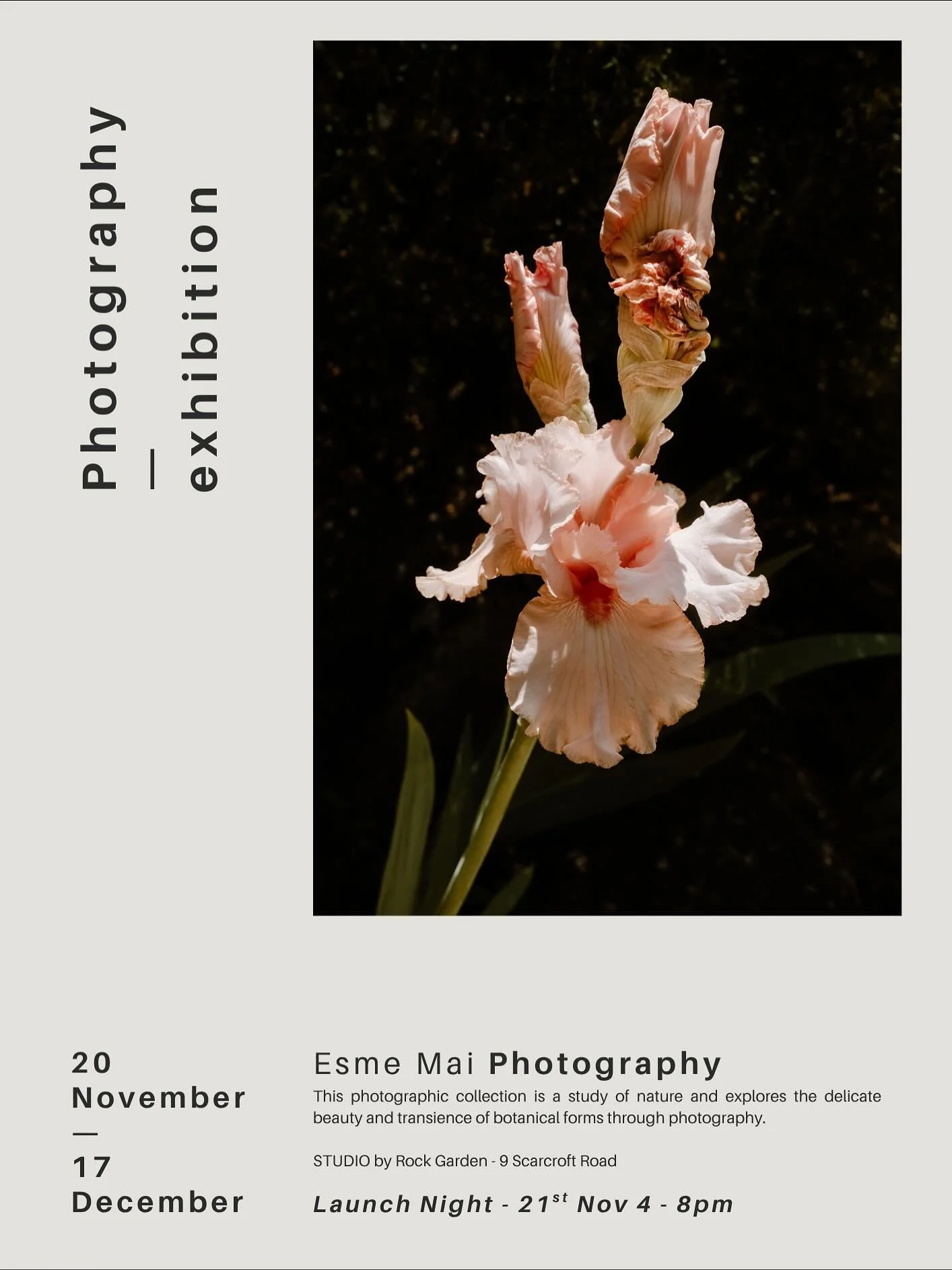 I have something exciting to announce, next week I have a photography exhibition launching at @studiobyrockgarden 

It&rsquo;s a collection of botanical photos, mostly taken over the summer with a few thrown in from previous projects too. It&rsquo;s 