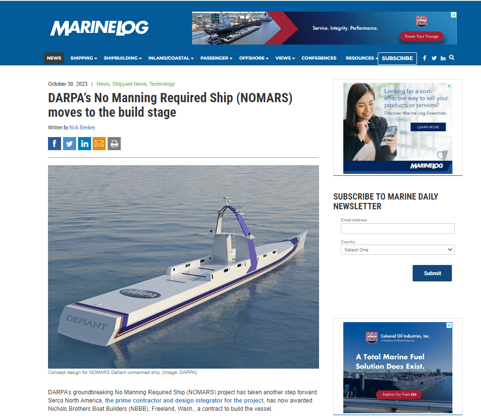 Marine Log, DARPA