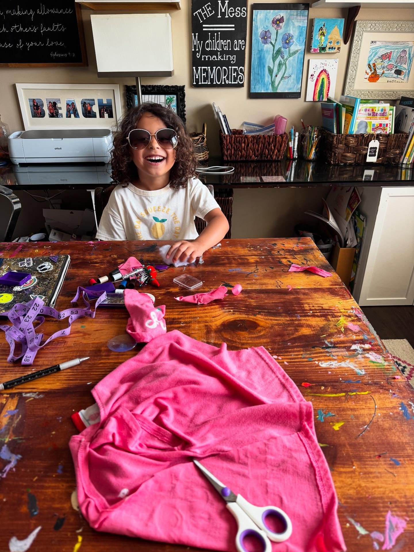 Today Juliana asked me if I would teach her to sew. So we pulled up a chair, threaded the needle together, and I started showing her the basics. Before I knew it, she was doing it on her own&mdash;slow and steady, but confident.

It reminded me just 