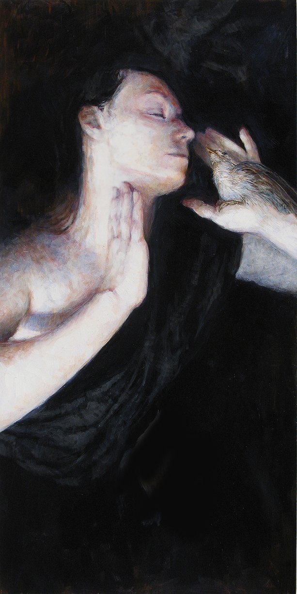 Bird Whispers, 2011, 24 x 12 inch, acrylic on panel