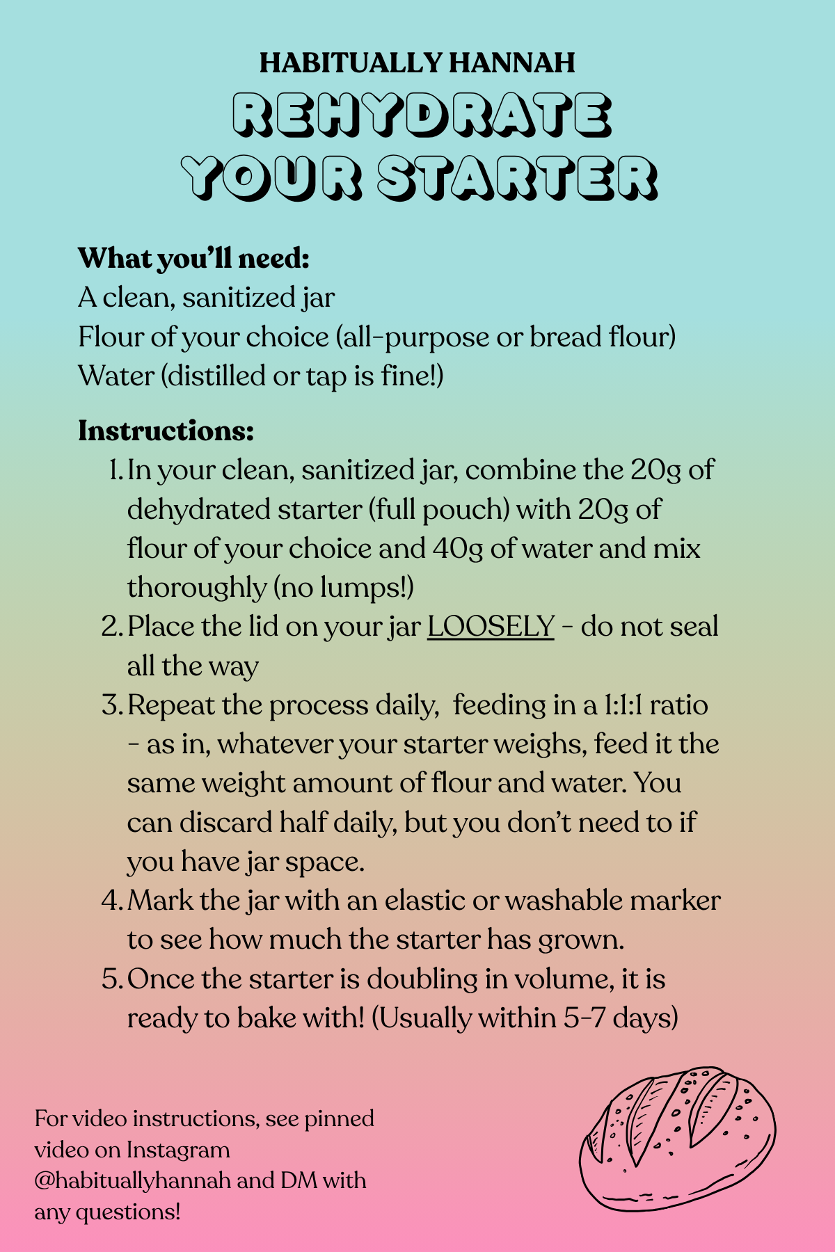 Rehydrate Your Starter - Instructions