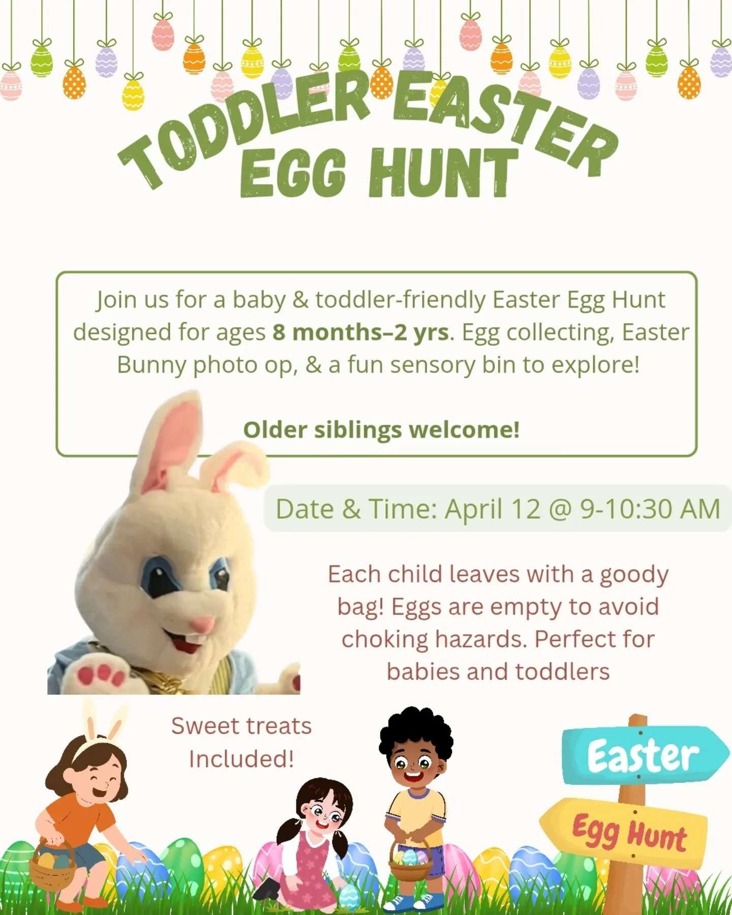 We'd love to see you! If you want the link to sign up for our Egg Hunts,  comment EGG and we will send it to you 😊