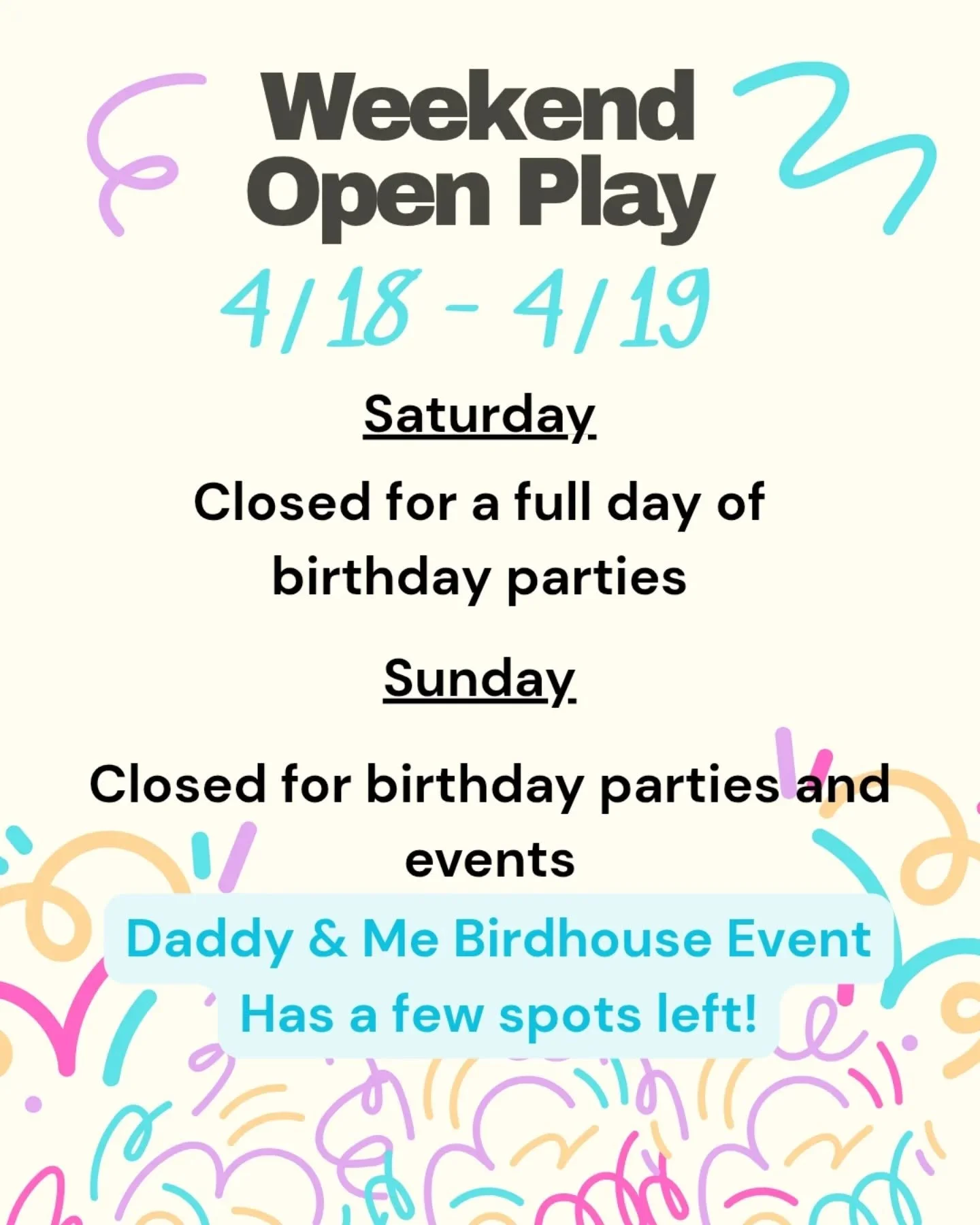 More Weekend Open Play will open up over the next few weeks!!

Go to our website to sign up for Sunday's event!