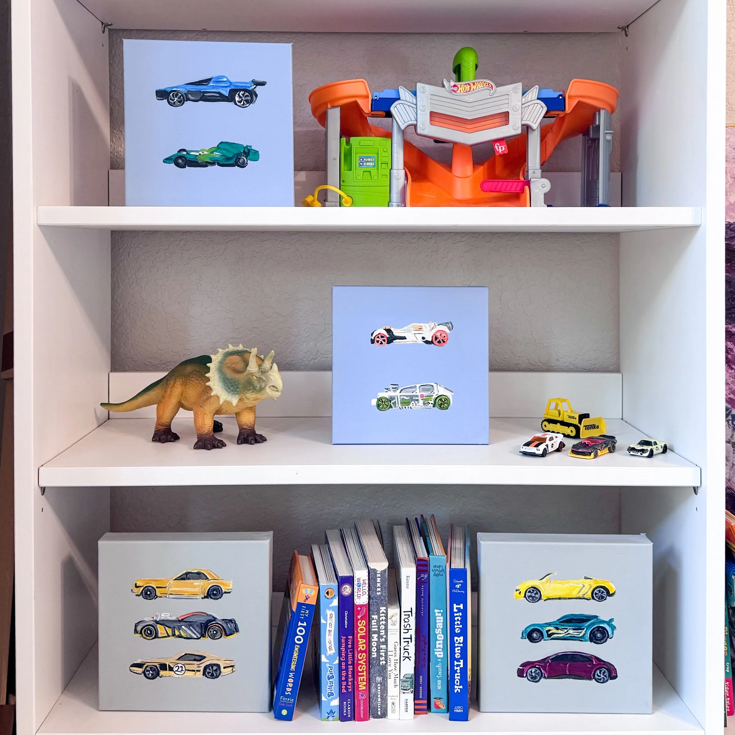 They&rsquo;re here! My new collection of mini Hot Wheels paintings is officially available at devonlouiseart.com 🏎️

The idea started with my oldest, who is veryyy into Hot Wheels. I wanted to paint something for his room that was playful and fun bu