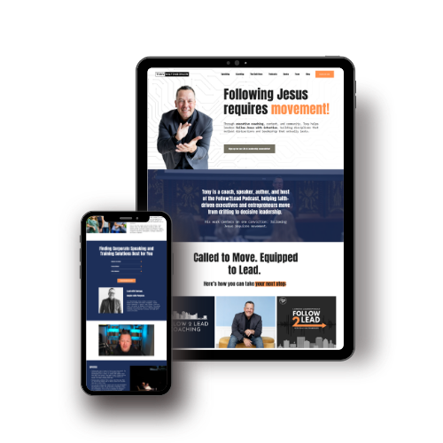 navy blue orange hunter green and white screen shots of mens coaching website tony miltenberger