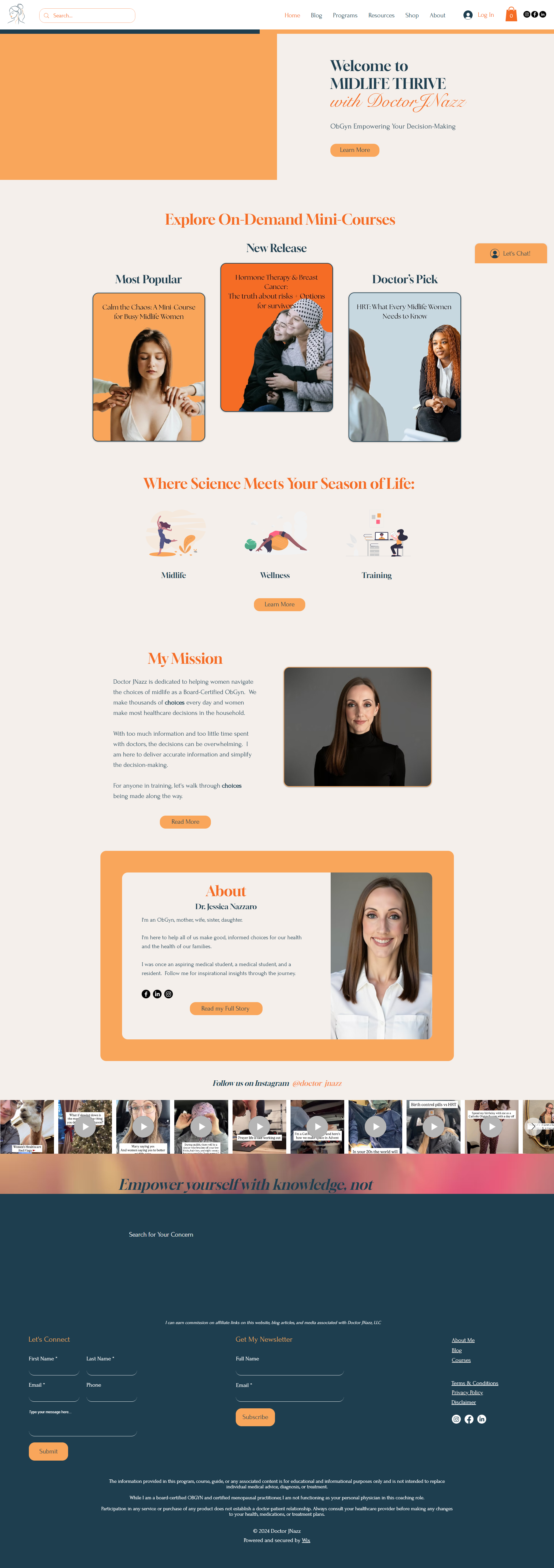 woman small business website homepage before redesign.png