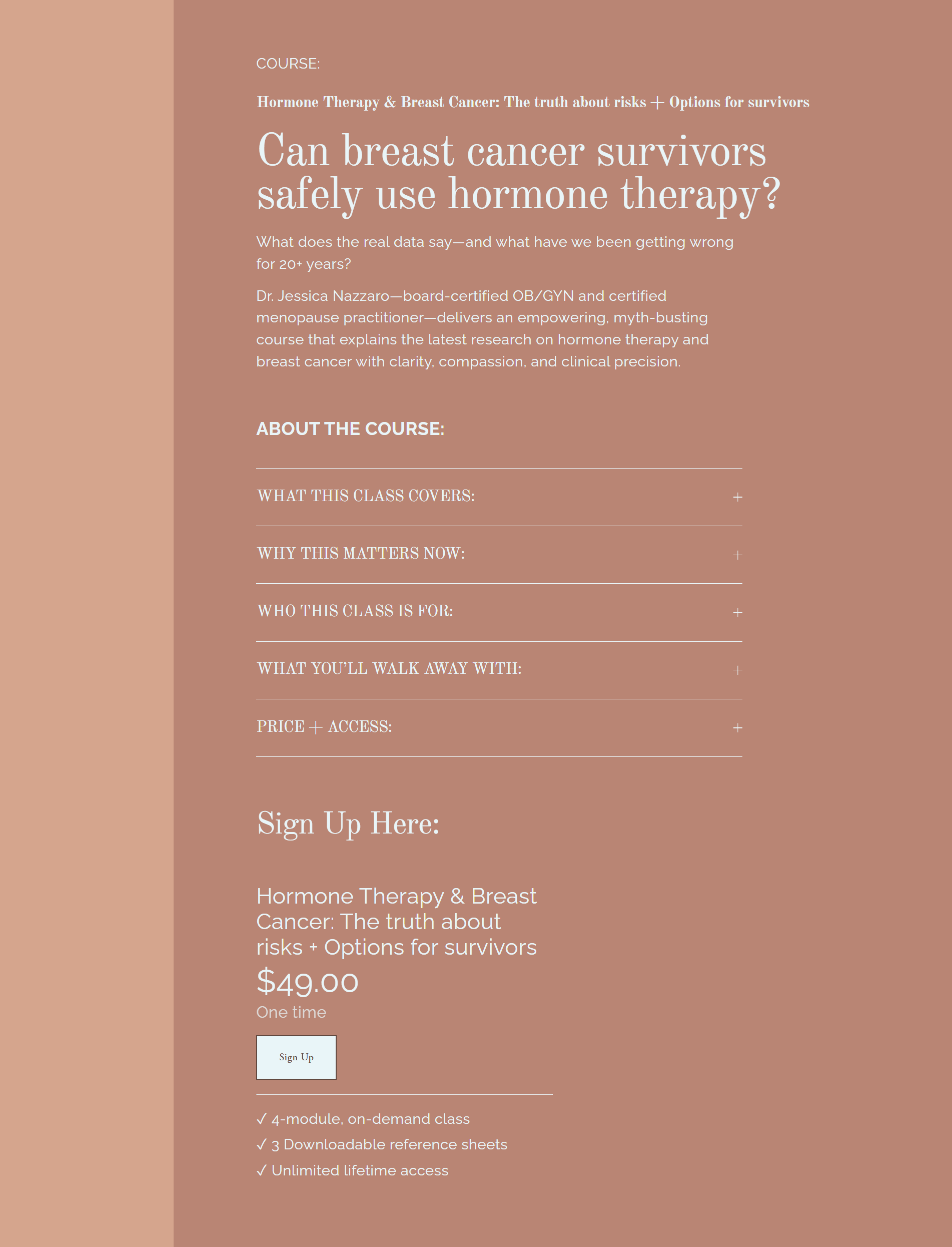 rose pink screen shot of squarespace course