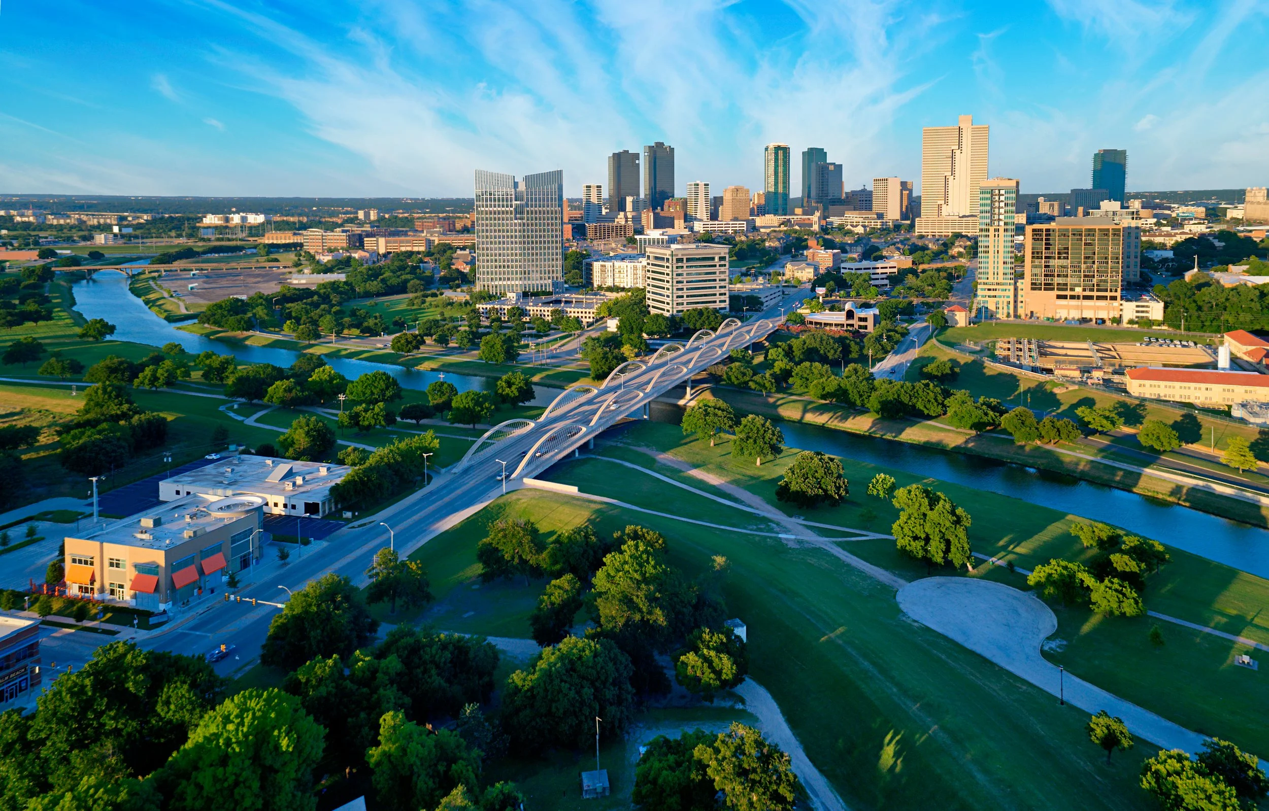 Aerial view of Ft Worth, TX