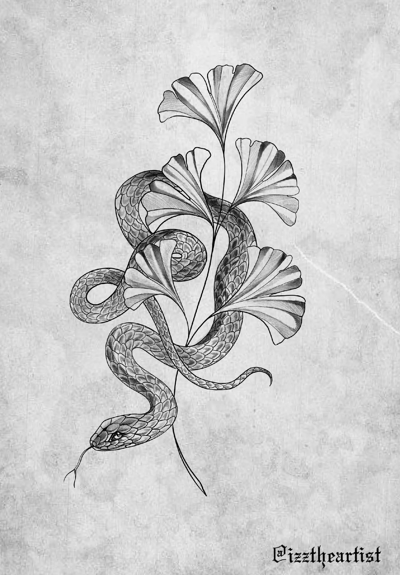 izzy_SnakeandGinkgos_gurutattooflash.jpg