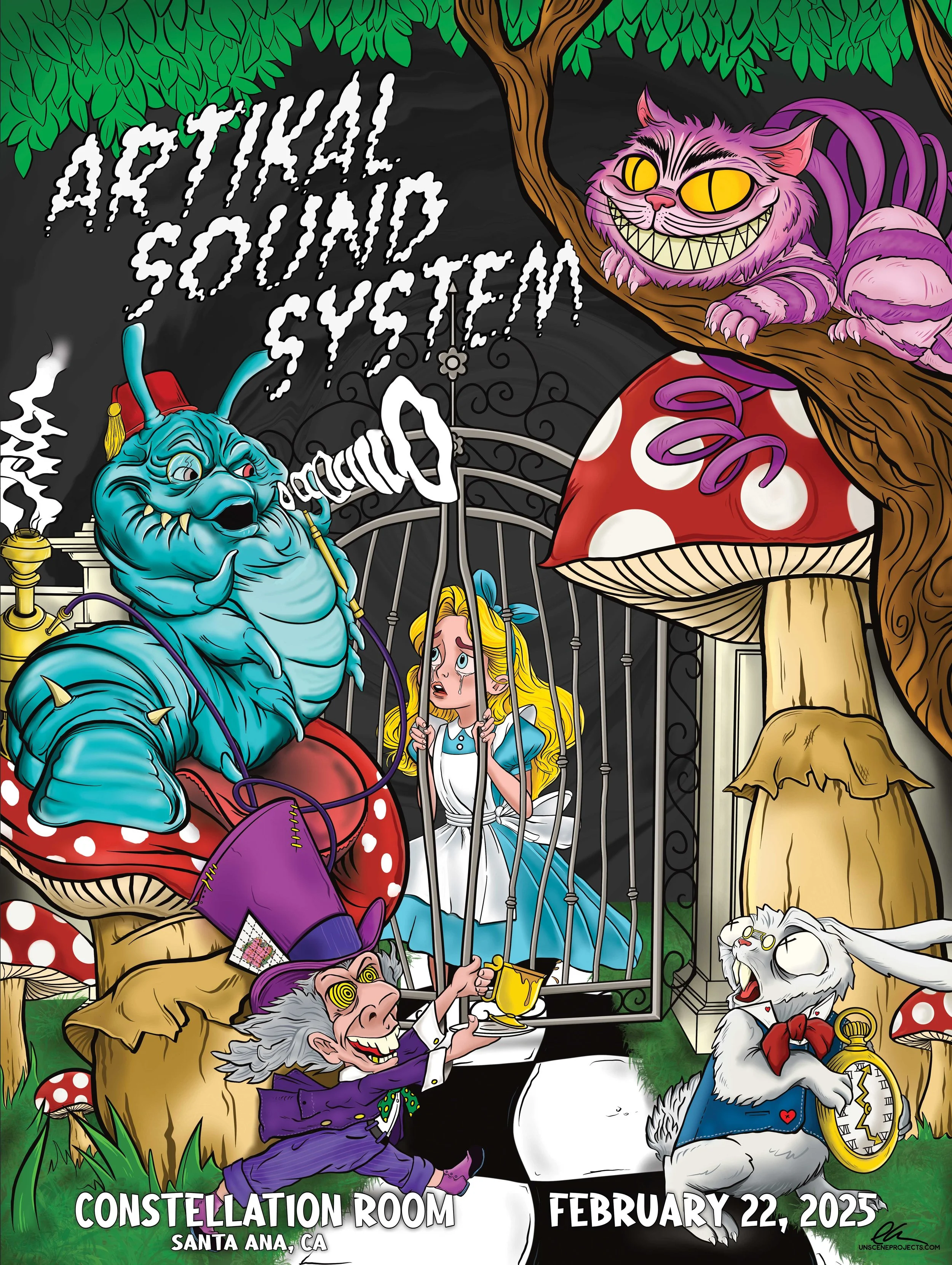 Artikal Sound System, 
The Constellation Room, Santa Ana, CA 2/22/25 
18"x 24"