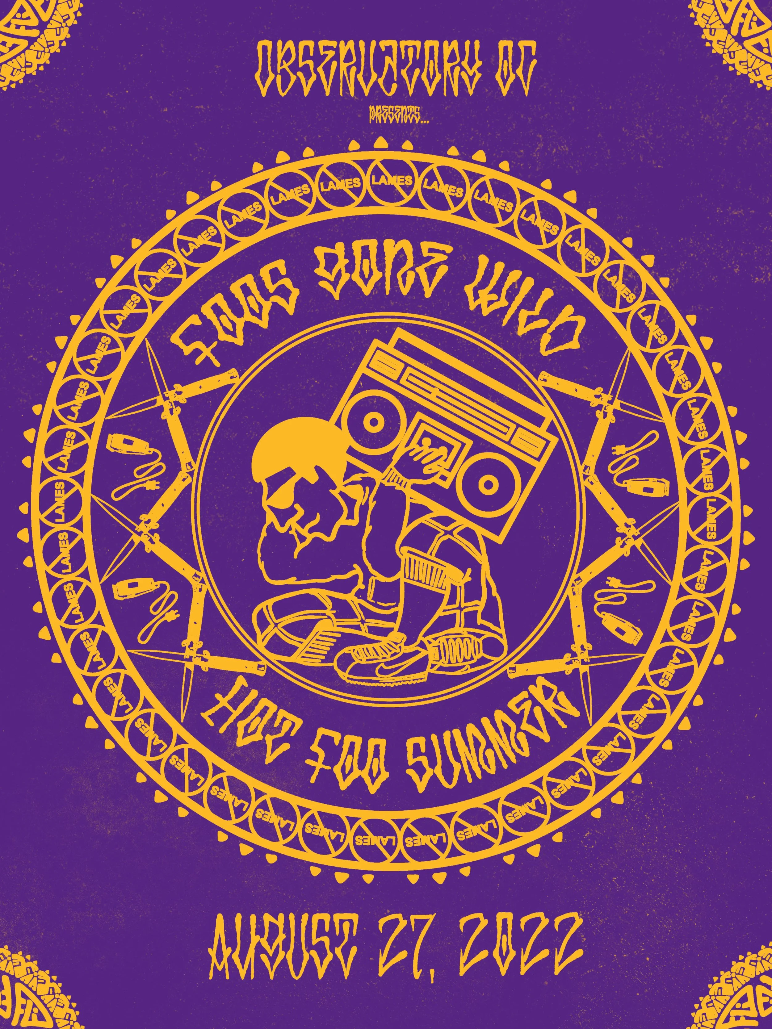 Foos Gone Wild, The Observatory OC, Santa Ana, CA  8/27/22
- Lakers variant, 
 18" x 24"