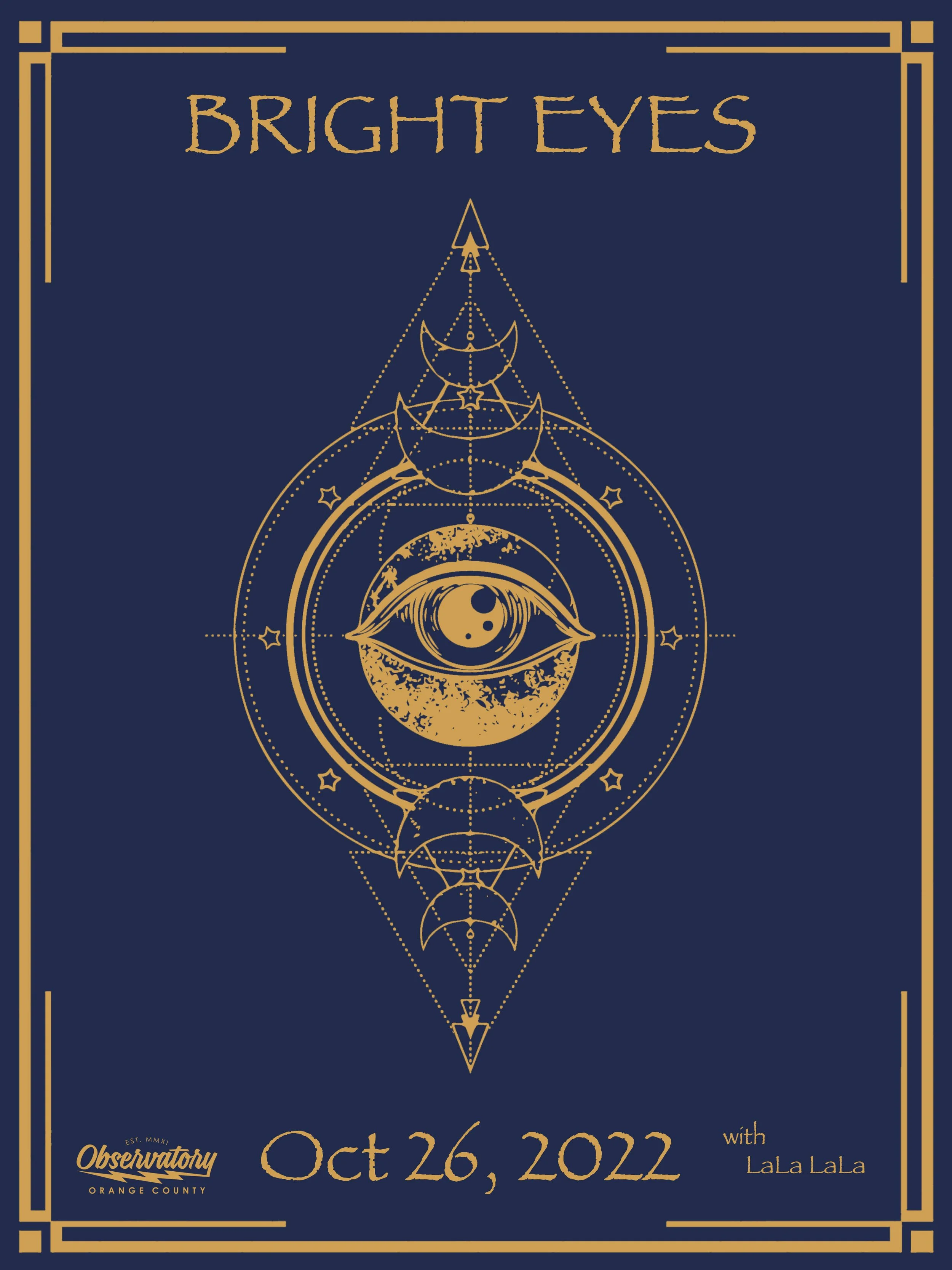 Bright Eyes with LaLaLa, The Observatory OC, Santa Ana, CA  10/26/22,
 18" x 24"