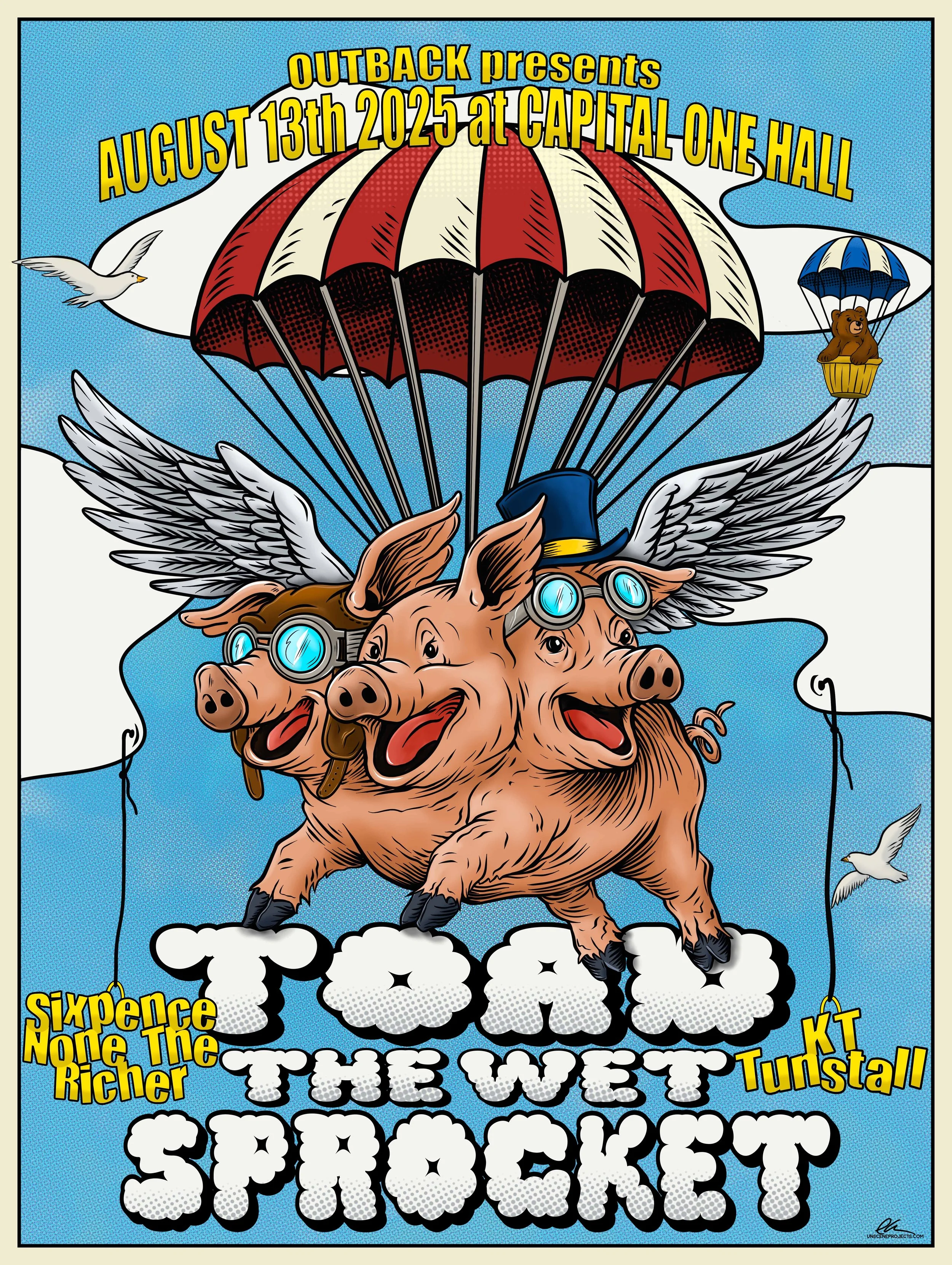 Toad the Wet Sprocket, KT Tunstall, Sixpence None the Richer,  Capital One Hall, Tysons, VA 8/13/25
18" x 24"