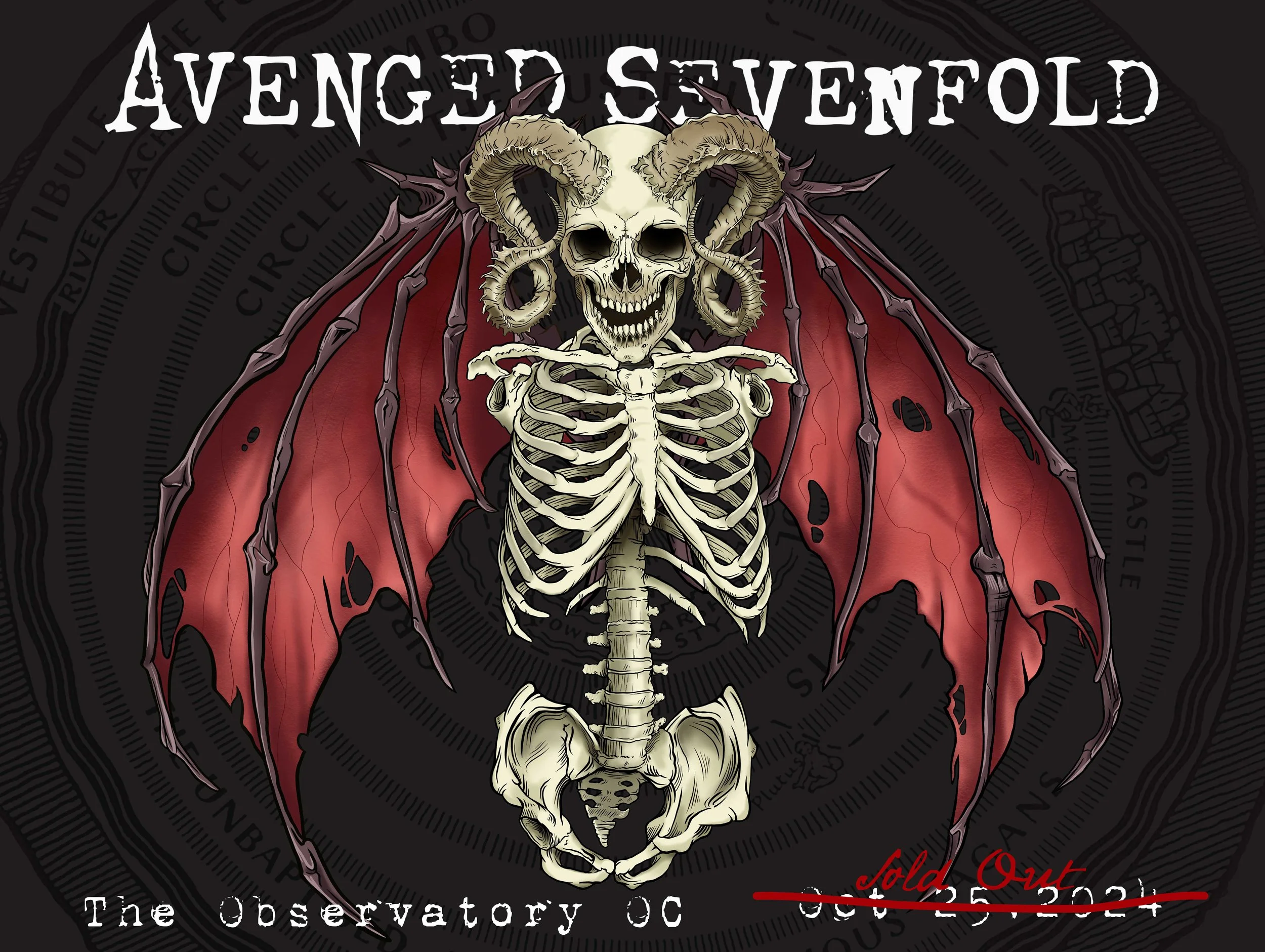 Avenged Sevenfold, The Observatory OC, Santa Ana, CA 10/22/24 
24" x 18"