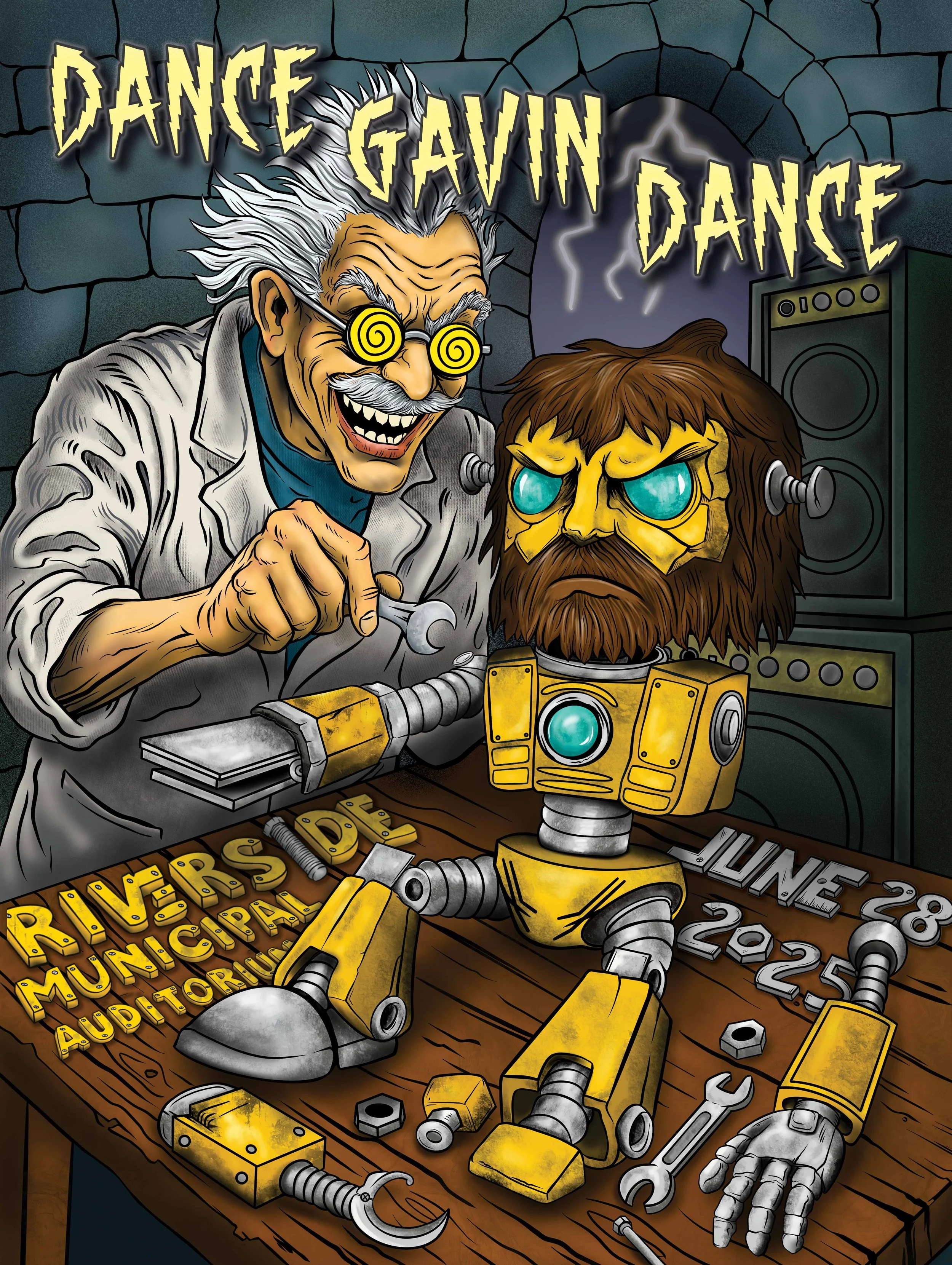 Dance Gavin Dance, Riverside Municipal Auditorium, Riverside, CA, 6/28/25
 18"x 24"