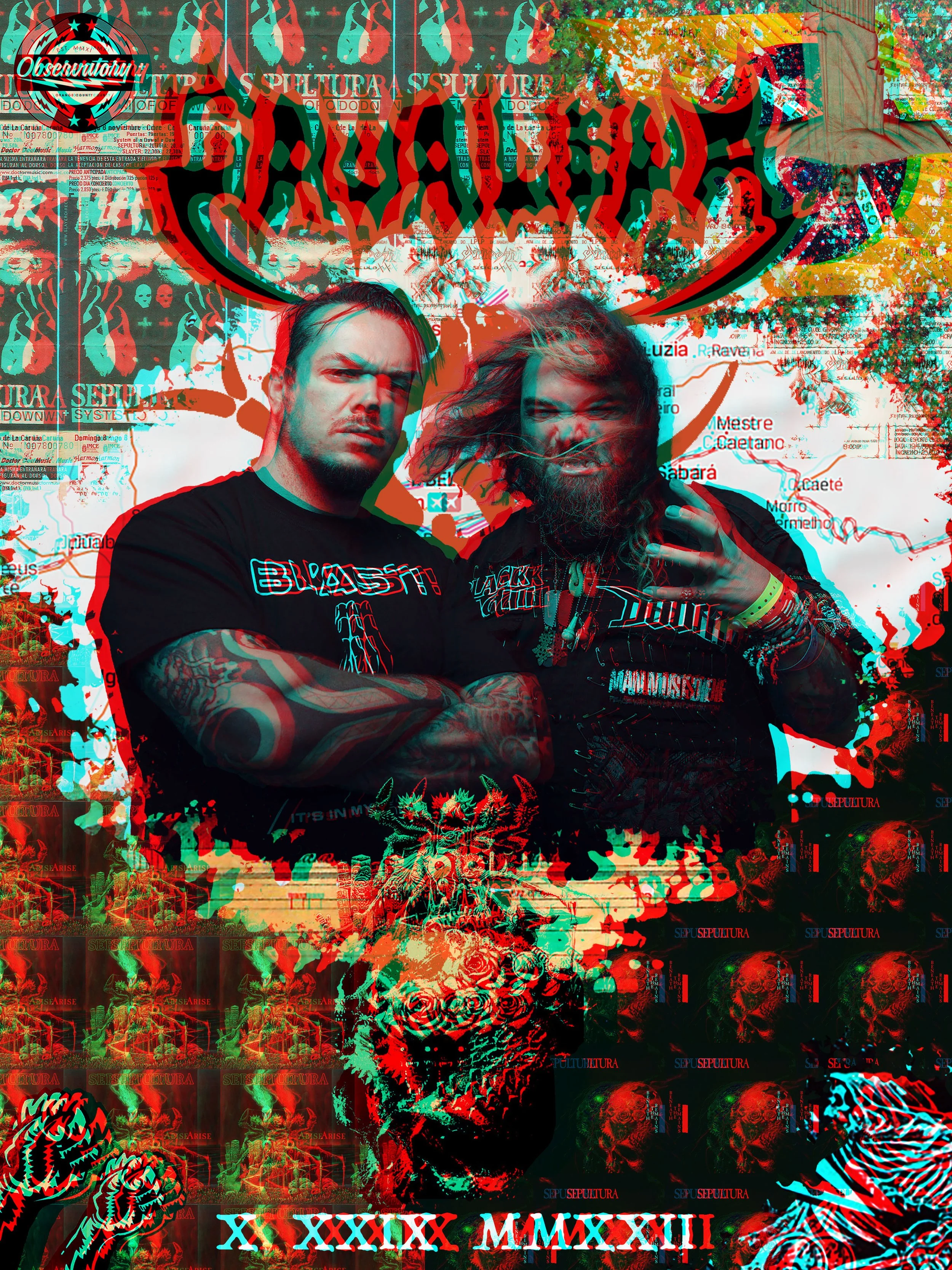 Cavalera, The Observatory OC, Santa Ana, CA  10/29/22
- Digital 3D Collage, 18" x 24"