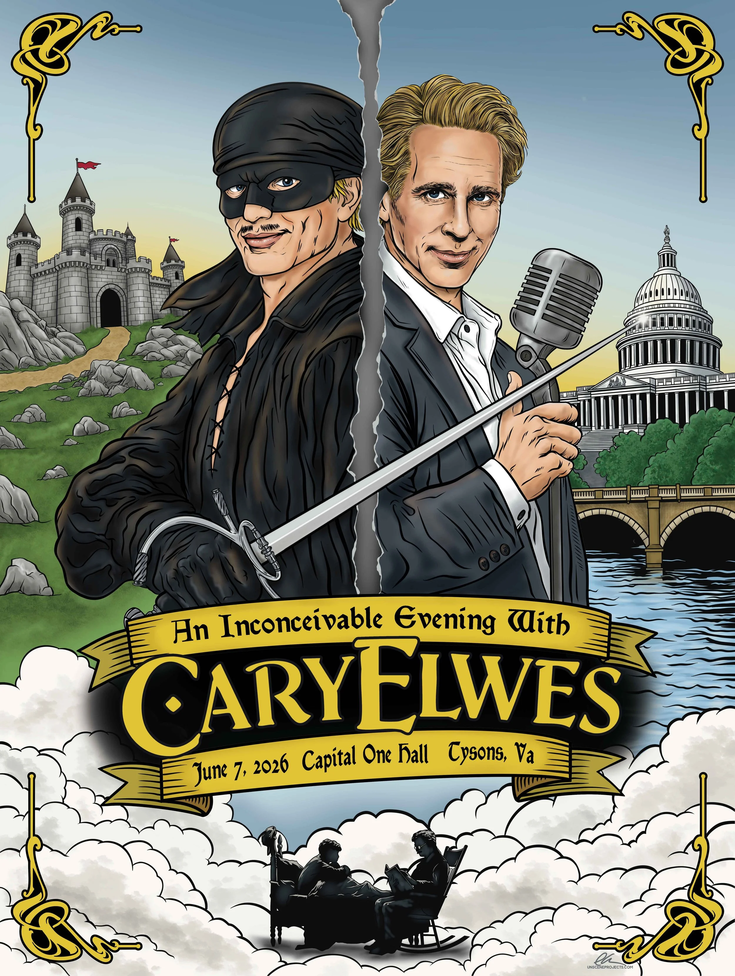 An Inconceivable Evening with Cary Elwes,  Capital One Hall, Tysons, VA 6/7/26
18" x 24"