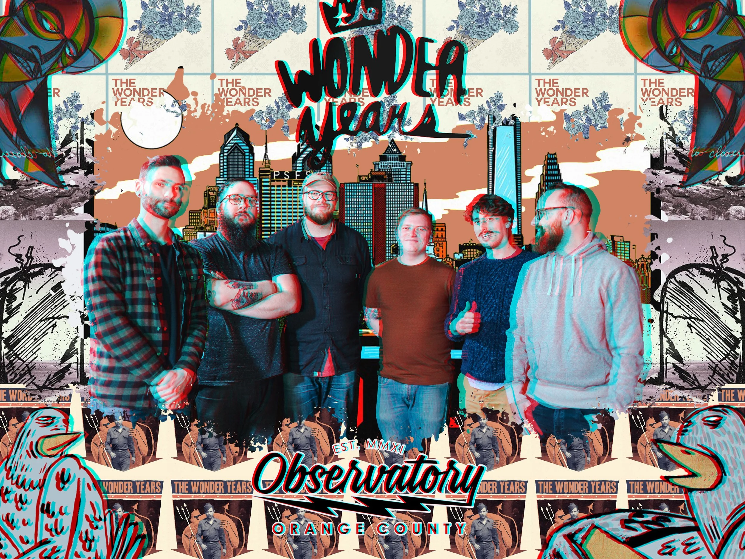 The Wonder Years with Spanish Love Songs & Origami Angel, The Observatory OC, Santa Ana, CA  2/11/22
- Version #2
- Digital 3D Collage, 18" x 24"