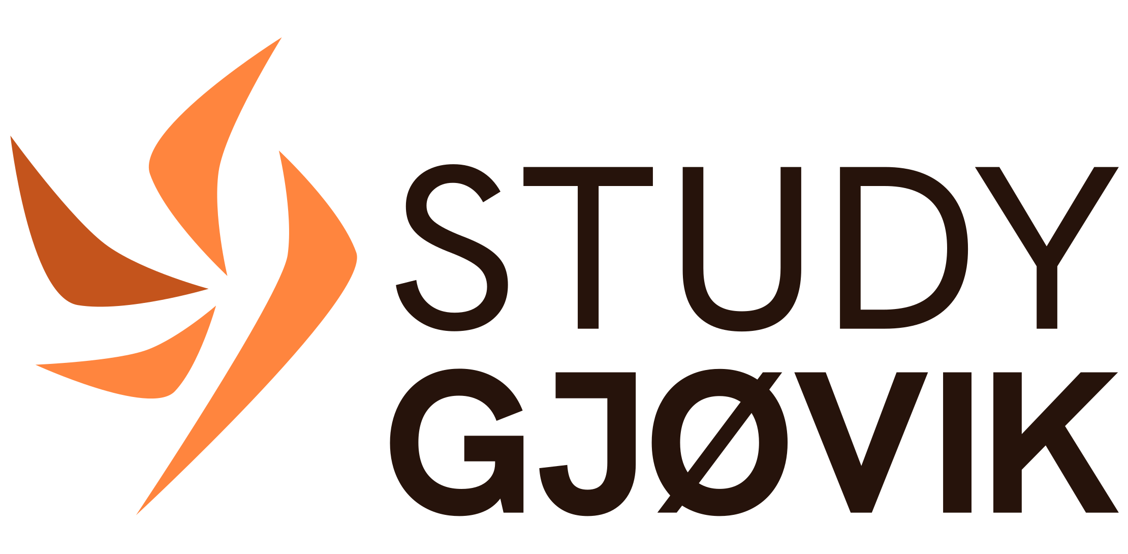 Logo with orange leaf design og teksten 'STUDY GJØVIK'