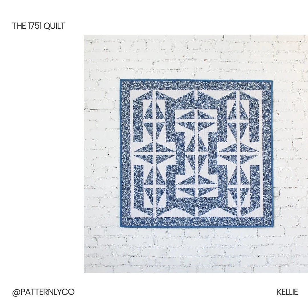 Does it get much better than a blue and white quilt?? 😍

Please enjoy this amazing Lap sized version of The 1751 Quilt from Kellie! I am so in love with this fabric combination, the perfect mix of a bold blue floral with a crisp white solid. This qu