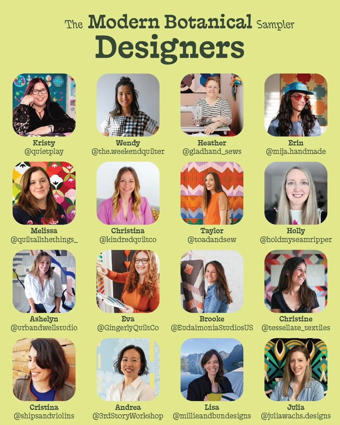 Okay but seriously, I can&rsquo;t get over this line up 👀

These are all of the designers for the Modern Botanical Sampler, and I&rsquo;m still pinching myself that I am included in this fabulous collaboration! As a group, we have some amazing fresh