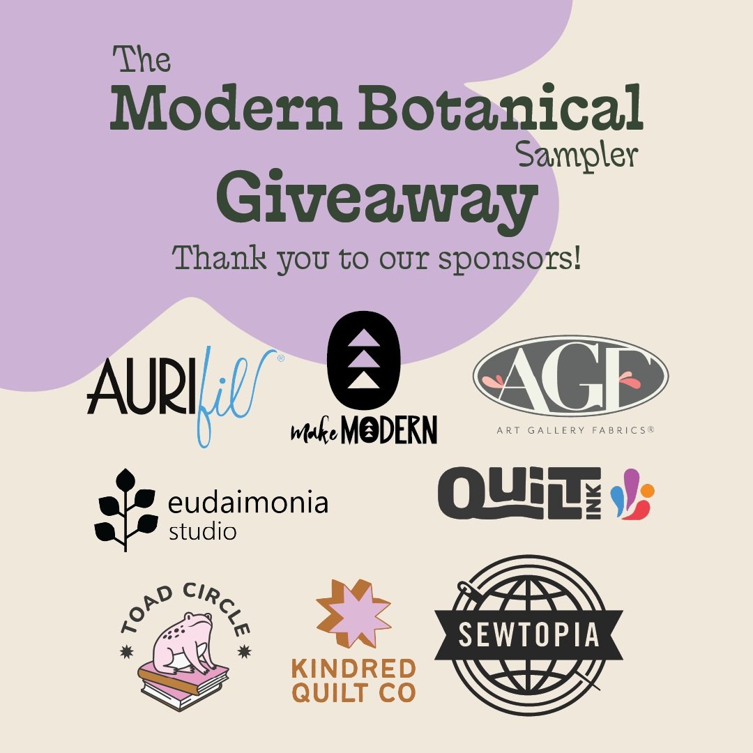 Well this is QUITE the bundle 👀

Along with the sampler, the Modern Botanical Designers have teamed up to offer an amazing giveaway! This giveaway is open to both US/Canada and International quilters. Both regions include a bundle of Art Gallery Fab