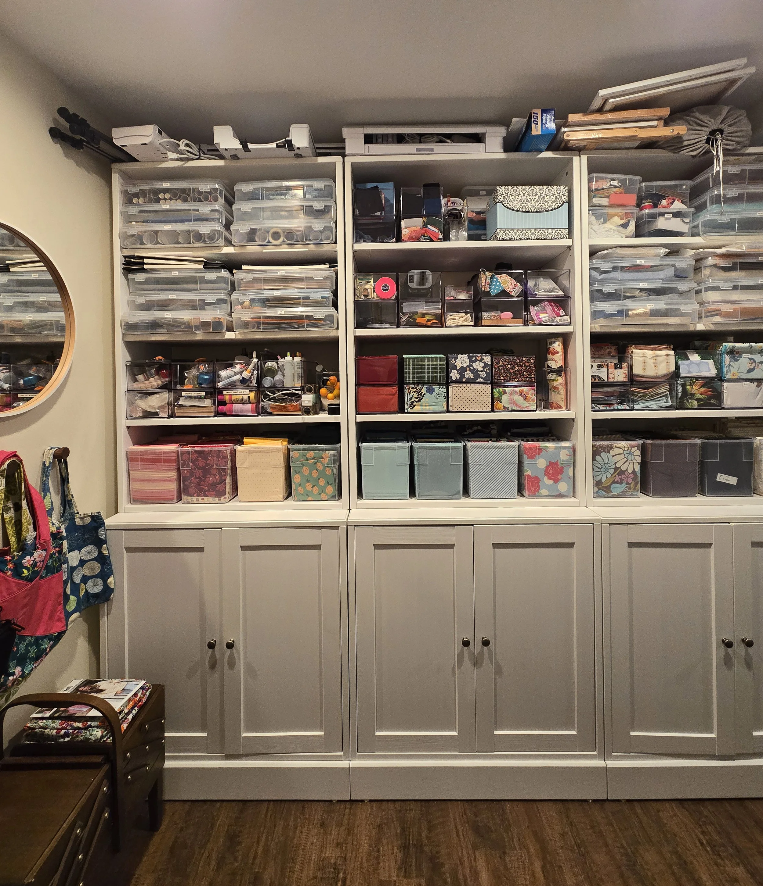 Sewing room organization from Maggie Reno of Snug & Stitch