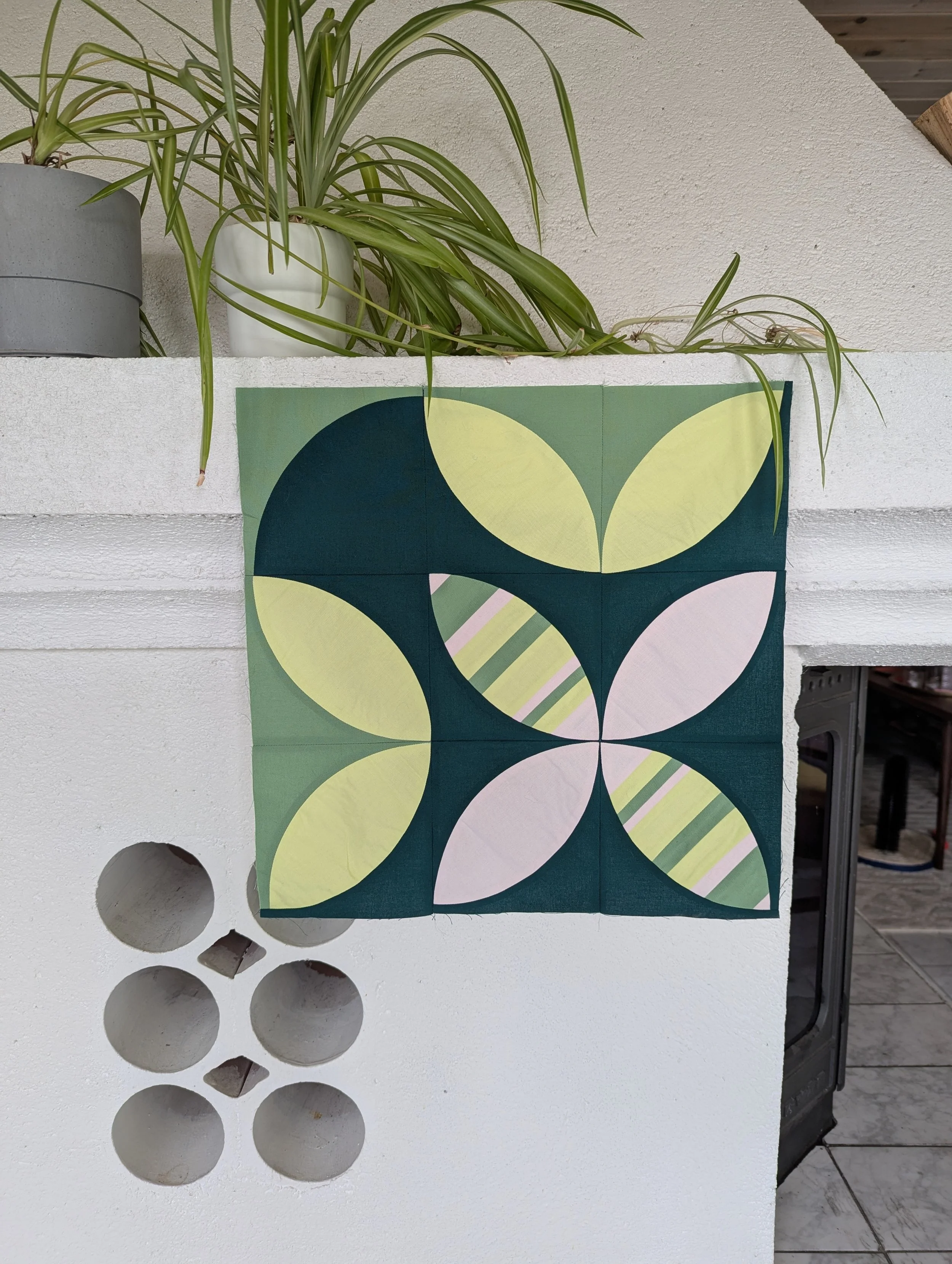 The 5759 Block with striped improv peels