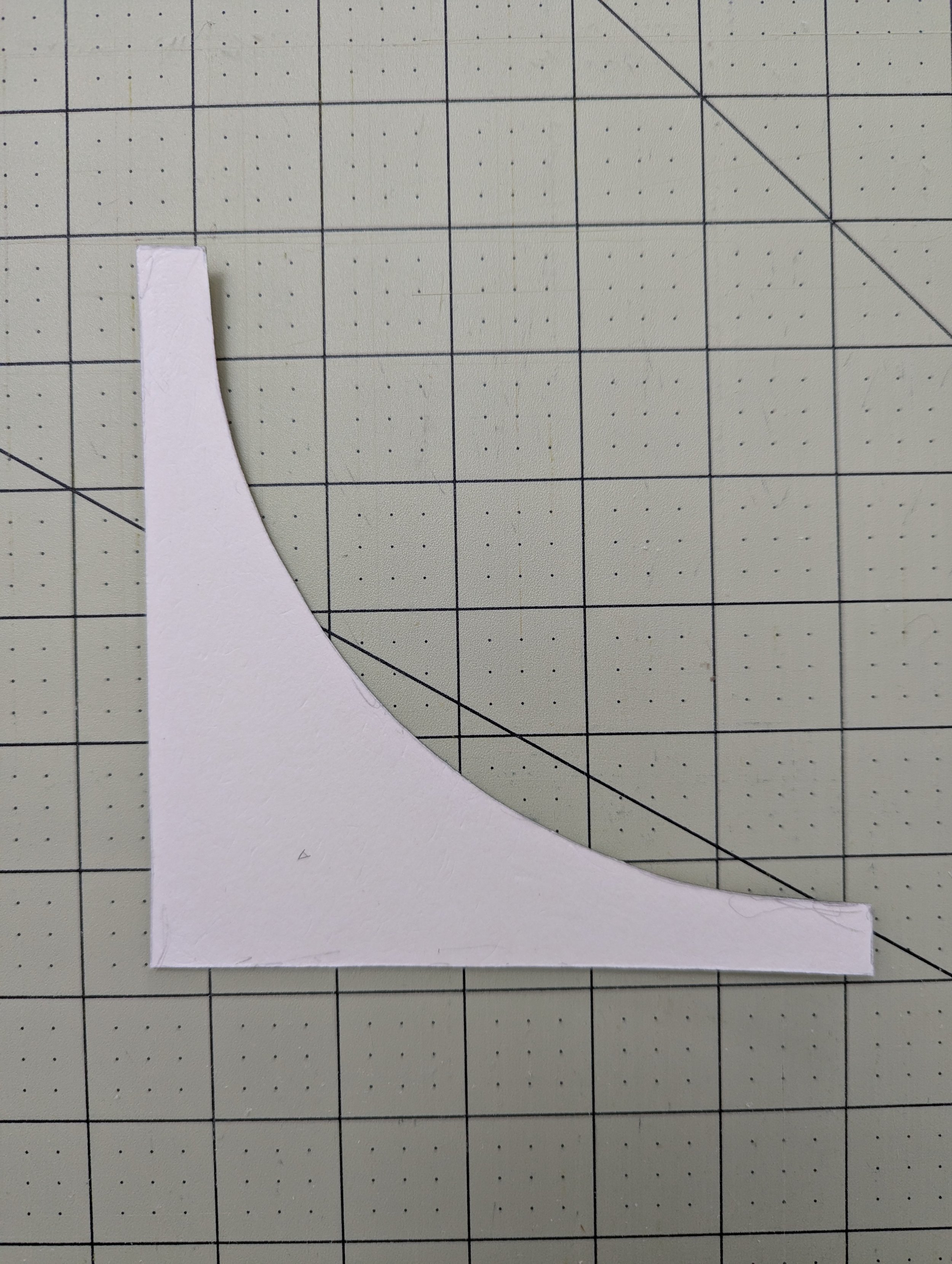 Concave piece of an orange peel template
