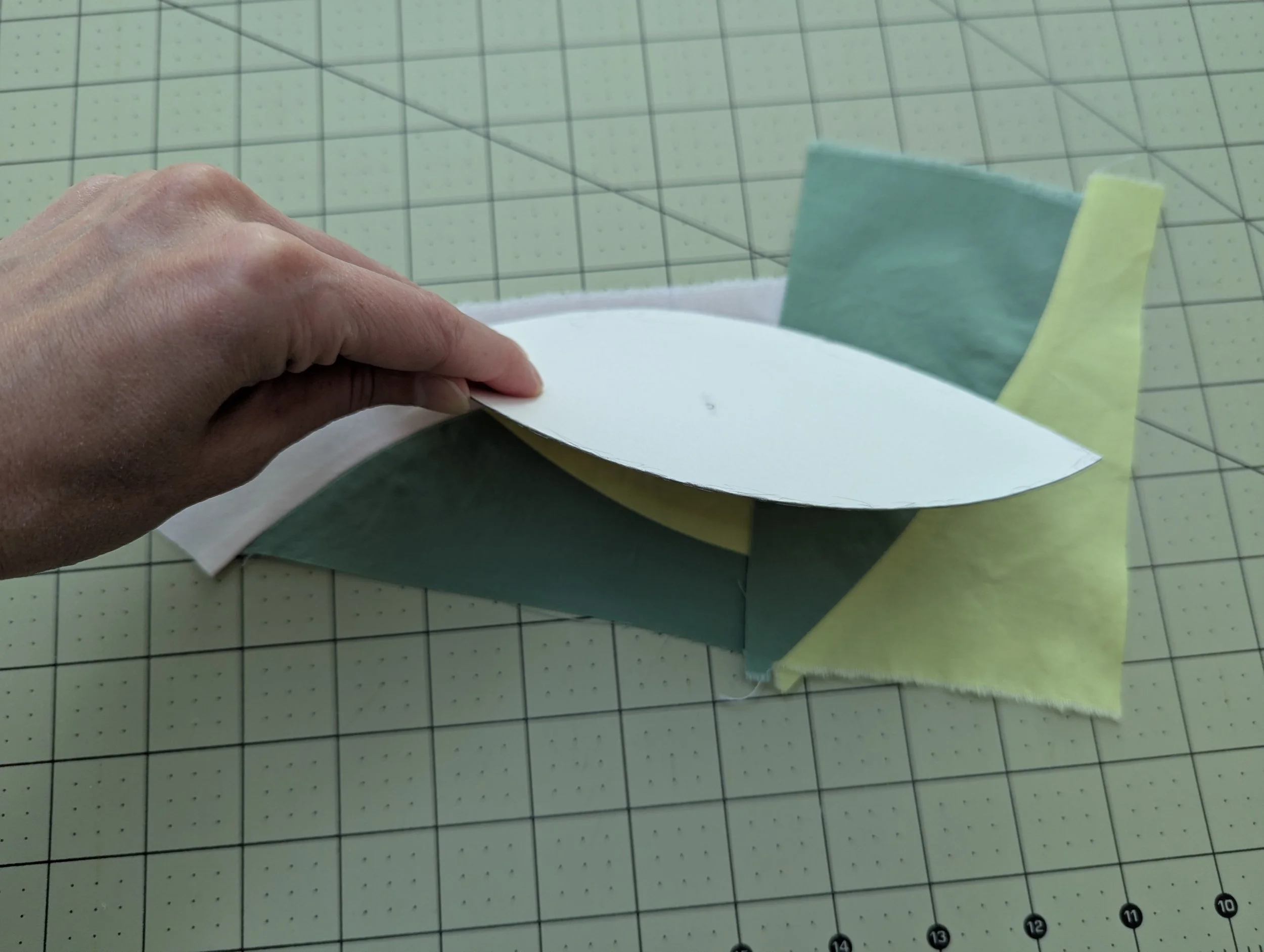 Checking my improv peels under my template