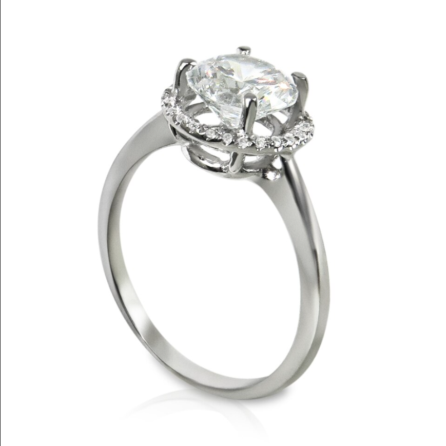 Bague de fiançailles sertie d'un diamant, achat de diamant à Nemours