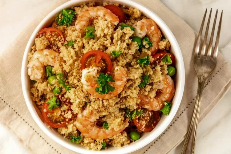 Recipes to Celebrate - Mediterranean Prawn Couscous