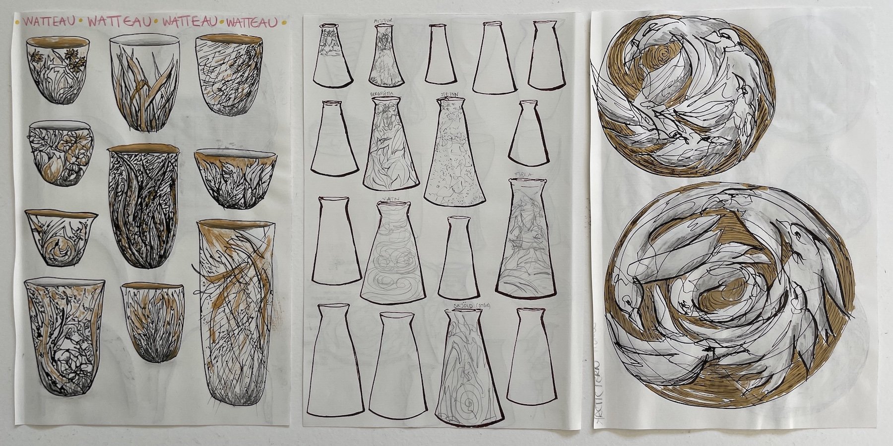 2. OLAFSSON, ANNA. Beaker, water jug and bowl sketches.jpg
