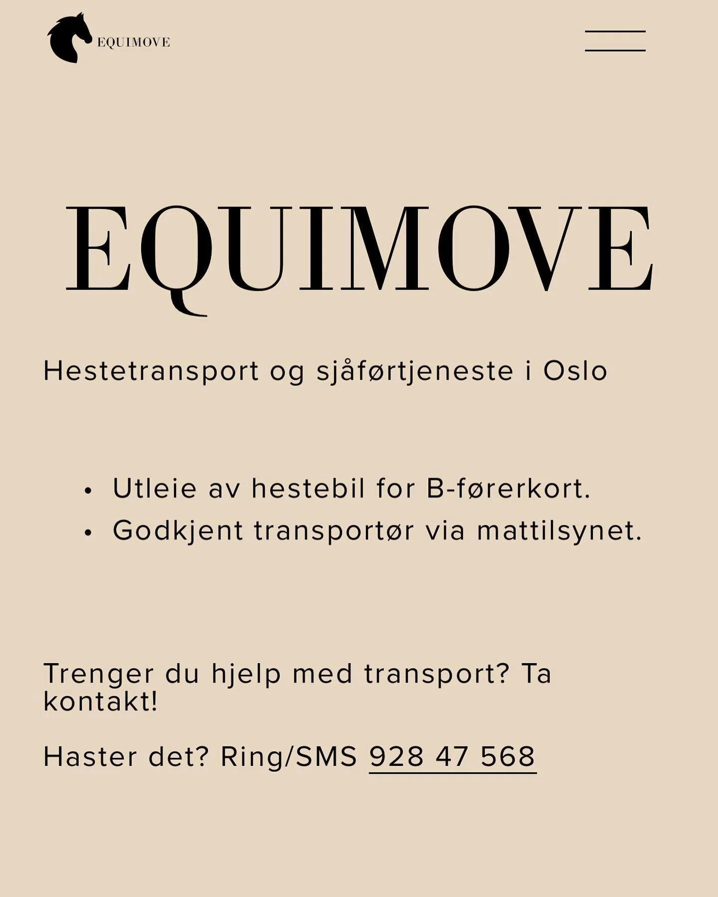 Nettsiden er online! 🛜 Sjekk ut www.equimove.no 🐴Link i bio 🚛 #equimove