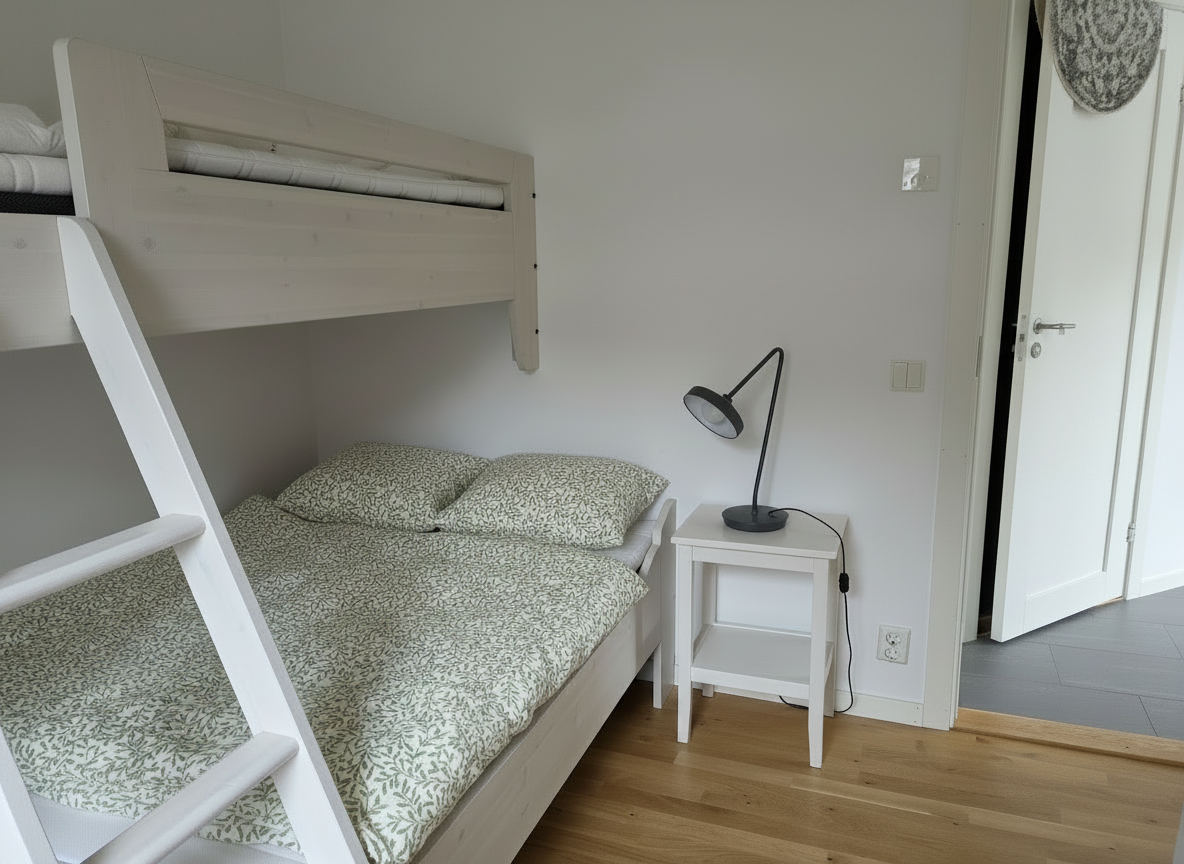 Bedroom 2, 120cm bottom bed and 90cm top bunk
