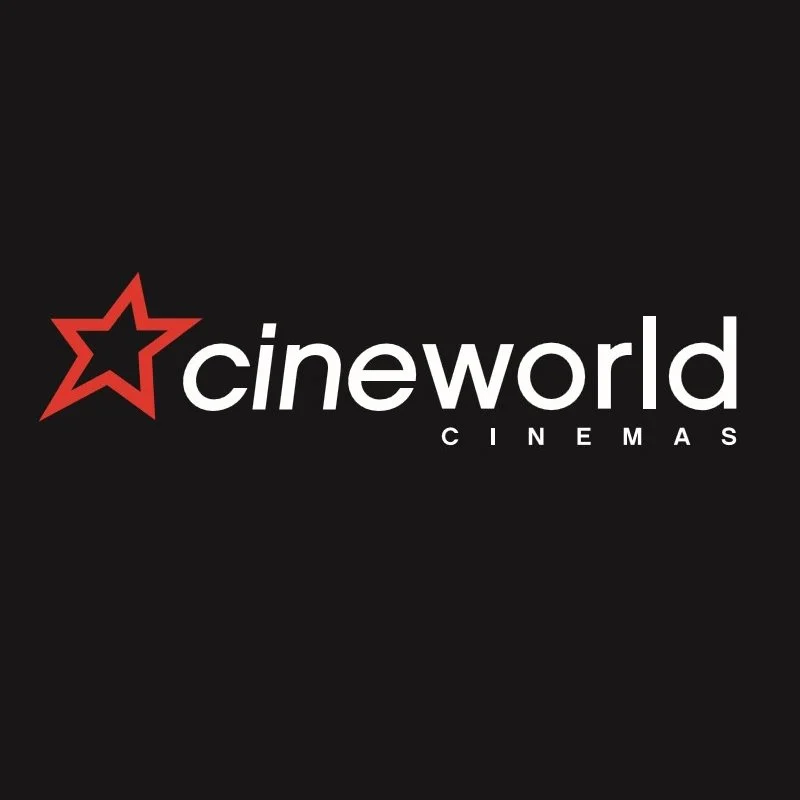 Cineworld Cinemas logo with a red star and white text on a black background.
