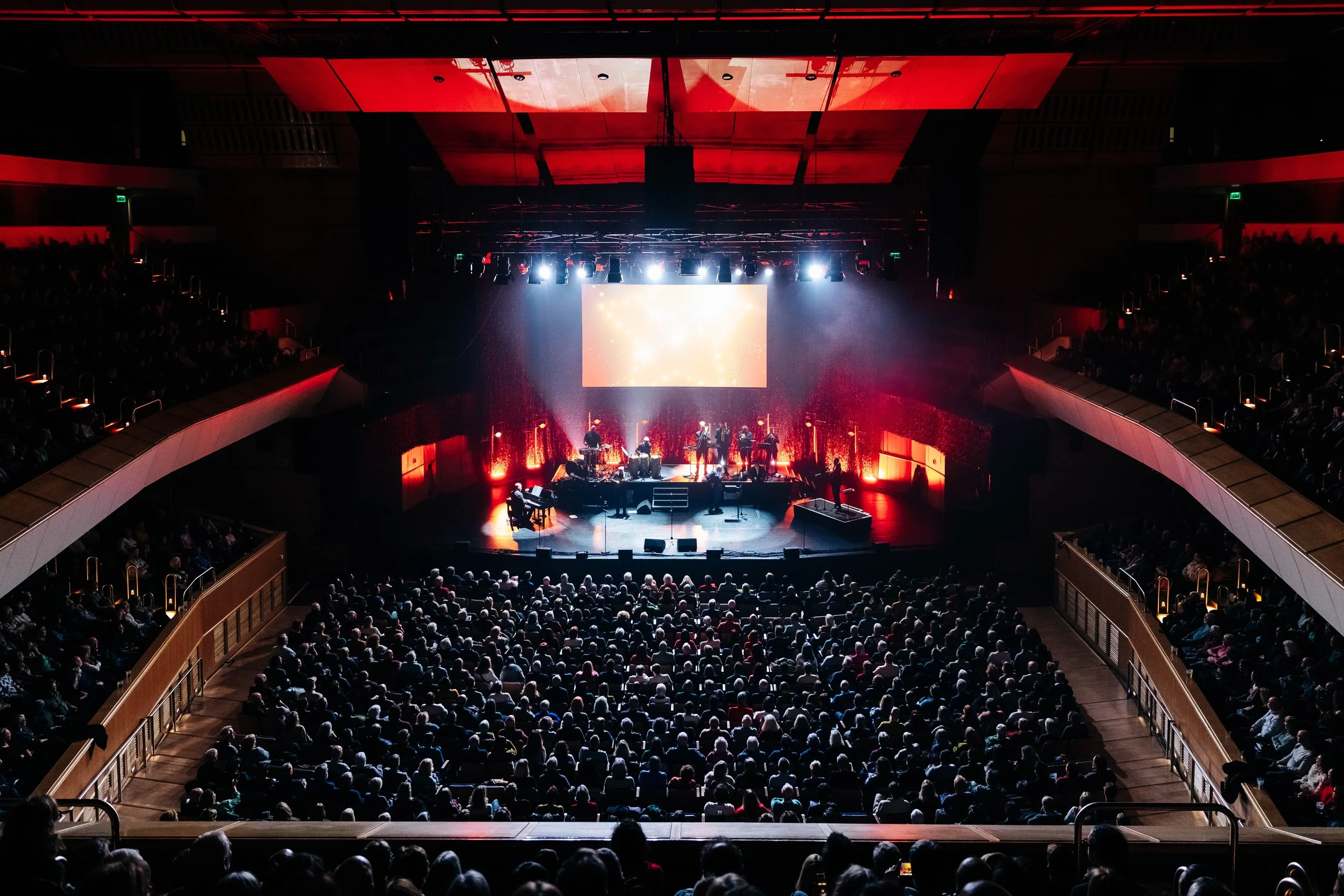 Crowd of people at the Buena Vida All Stars music show at Glasgow Royal Concert Hall. Live event and concert photography taken by Mark Gillies Photography based in Glasgow. Mark covers music events, charity balls and concerts.