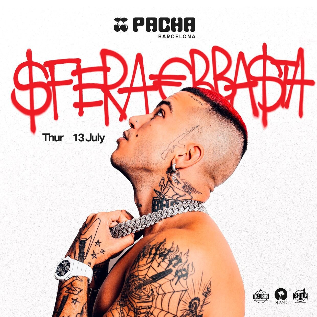 The italian rapper @sferaebbasta will be performing next 13rd July at @pachabarcelonaofficial ! 😜 Come and enjoy his live show with us! 🌪️
&mdash;
Book your table or buy tickets in our website. If you still have any doubt, please contact us by What