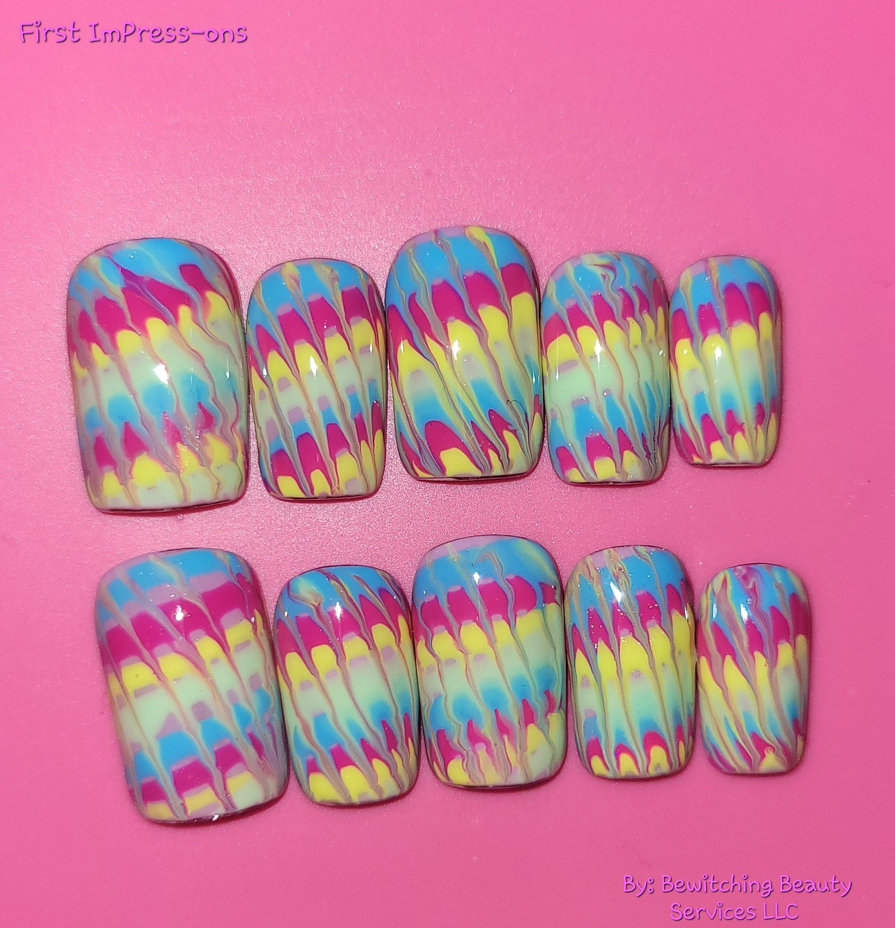 Summer Tie-dye nails