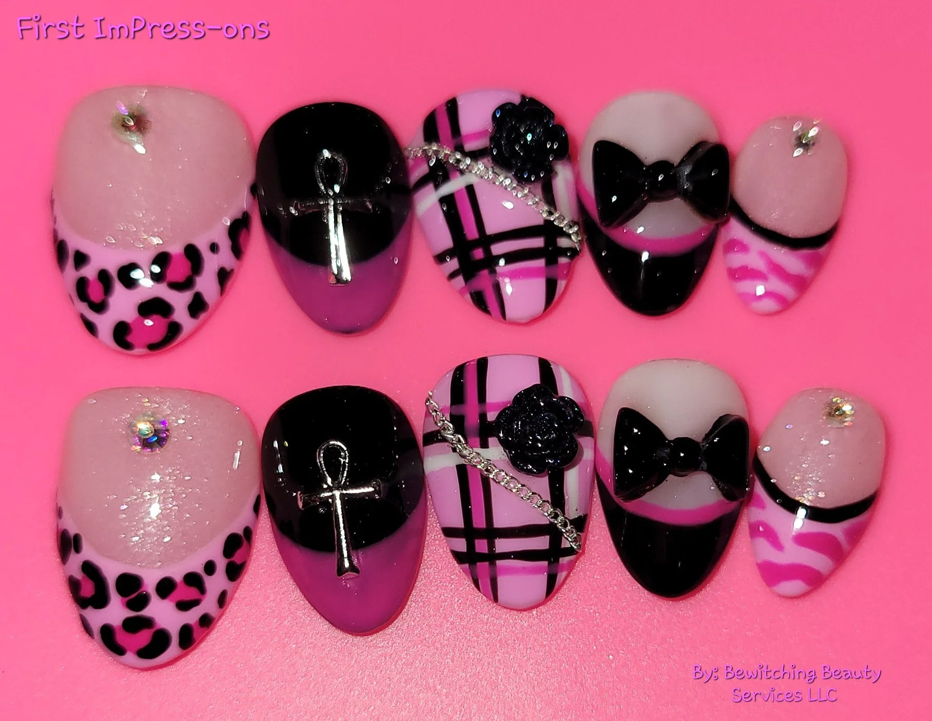 Pink gothic nails