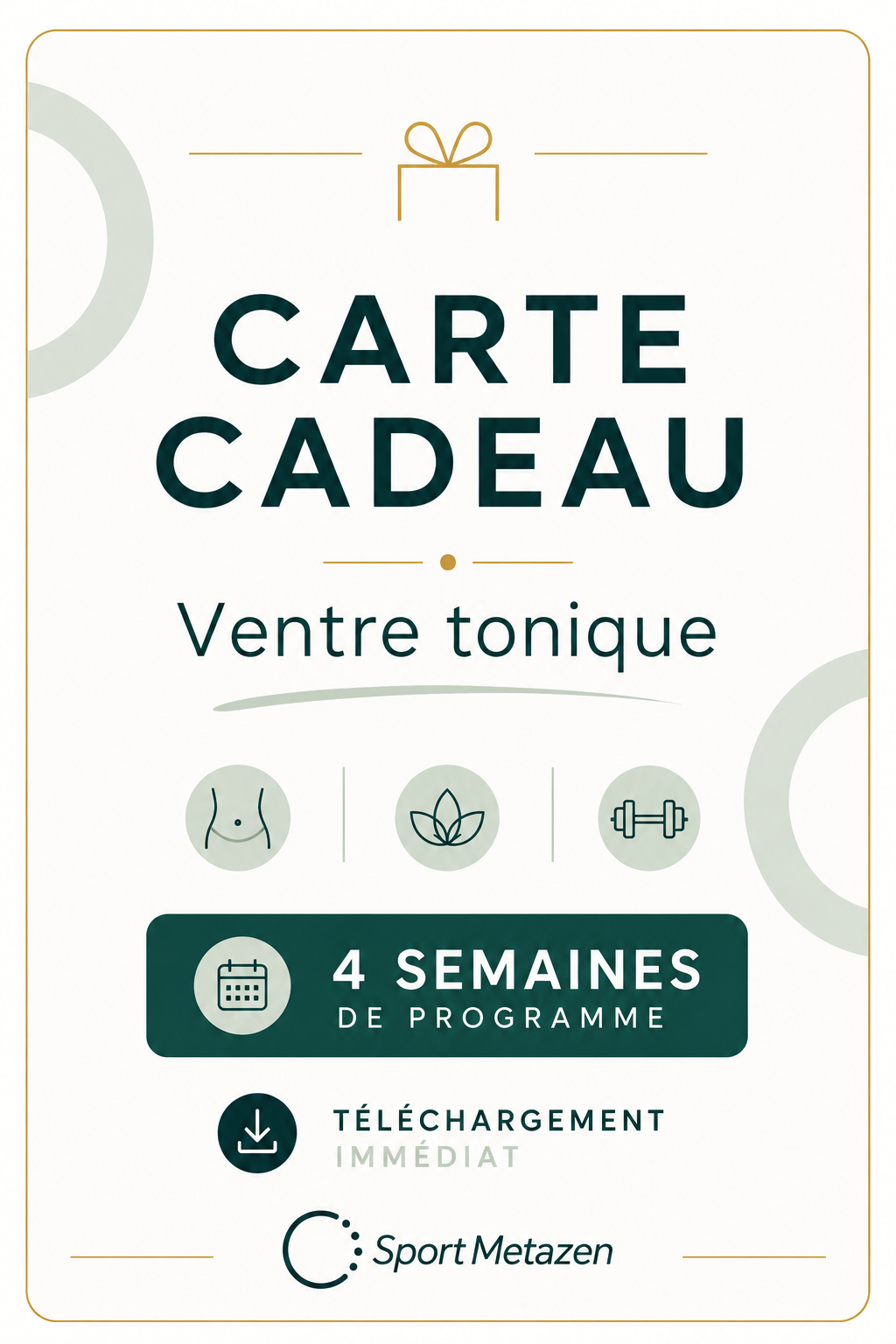 Carte cadeau VENTRE TONIQUE en 4 semaines - Tarifs spécial été