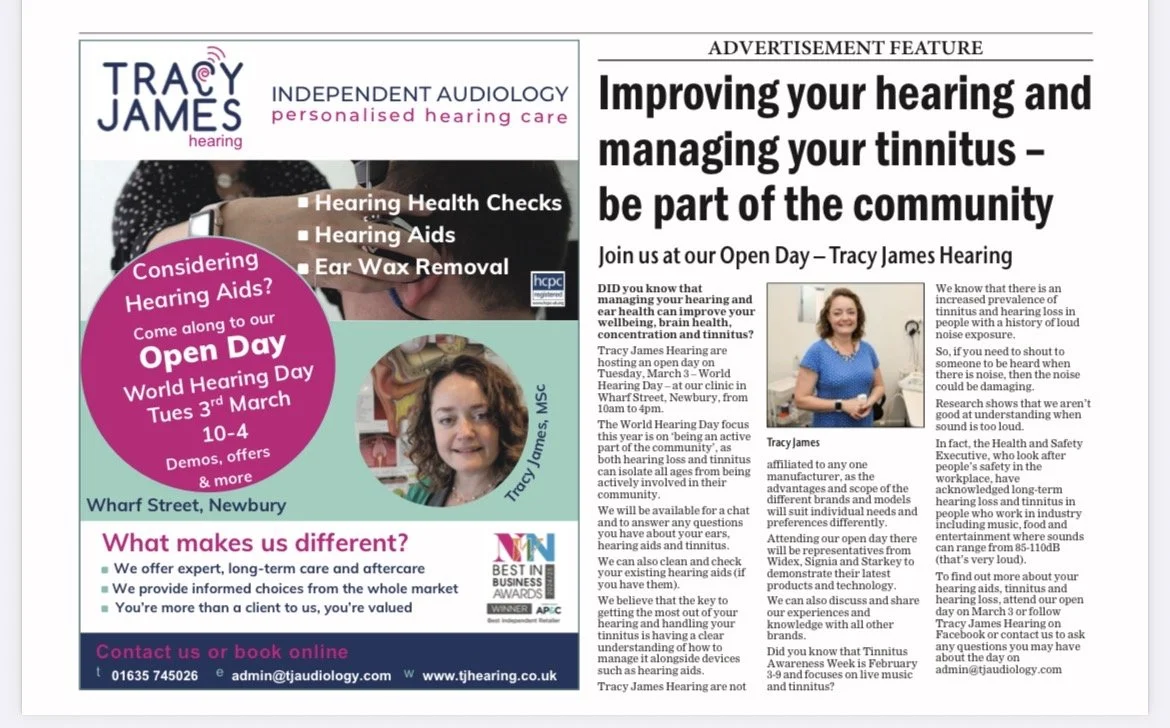 Improving your Hearing and Managing your Tinnitus for Tinnitus Awareness Week